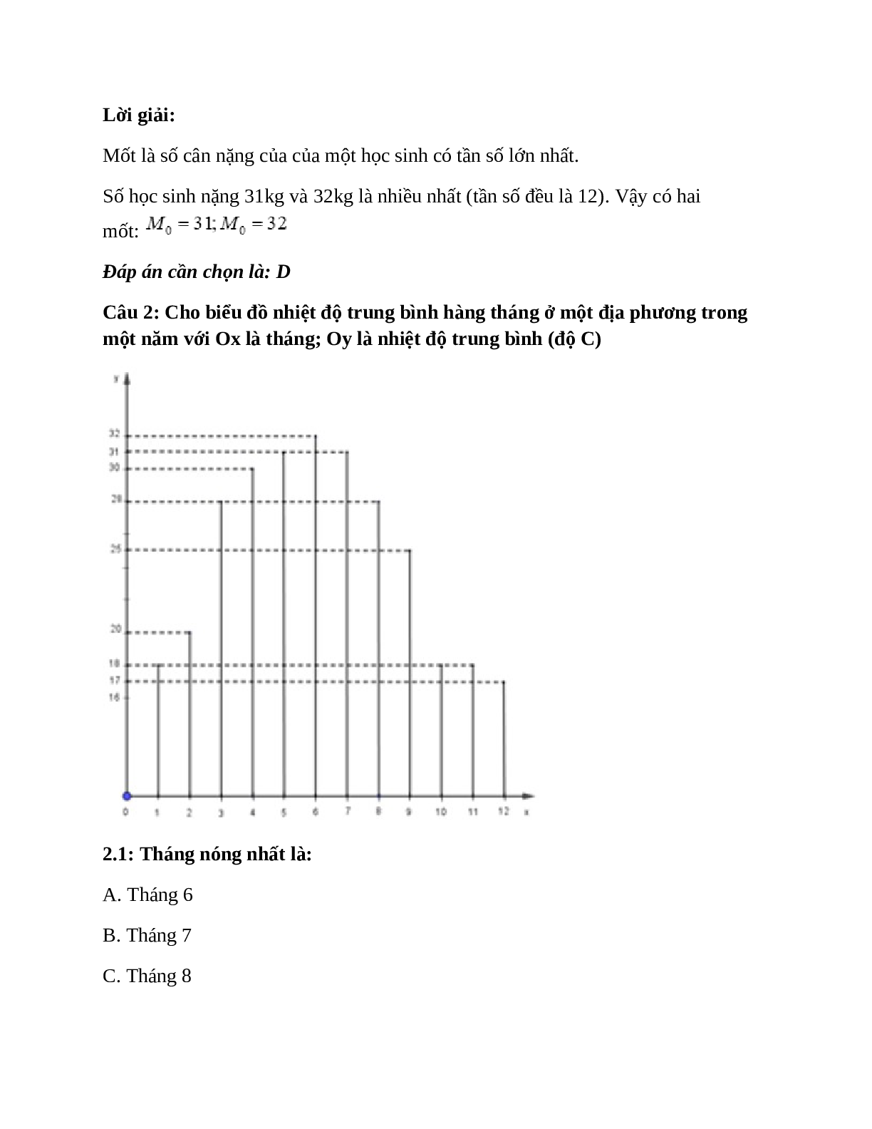 Trắc nghiệm Biểu đồ có đáp án – Toán lớp (trang 2)