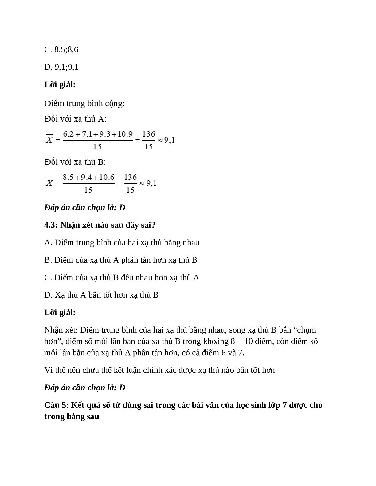 Trắc nghiệm Biểu đồ có đáp án – Toán lớp (trang 7)