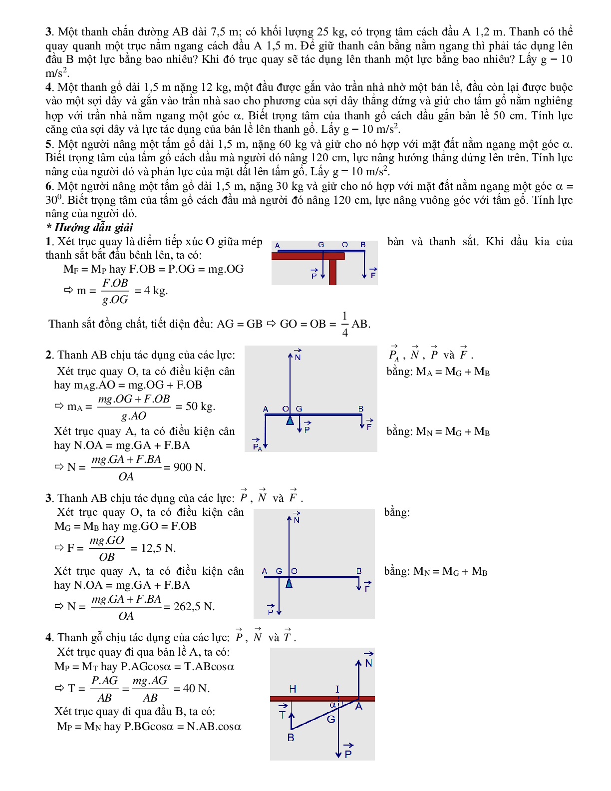 Chuyên đề Tĩnh học vật rắn môn Vật lý lớp 10 (trang 5)