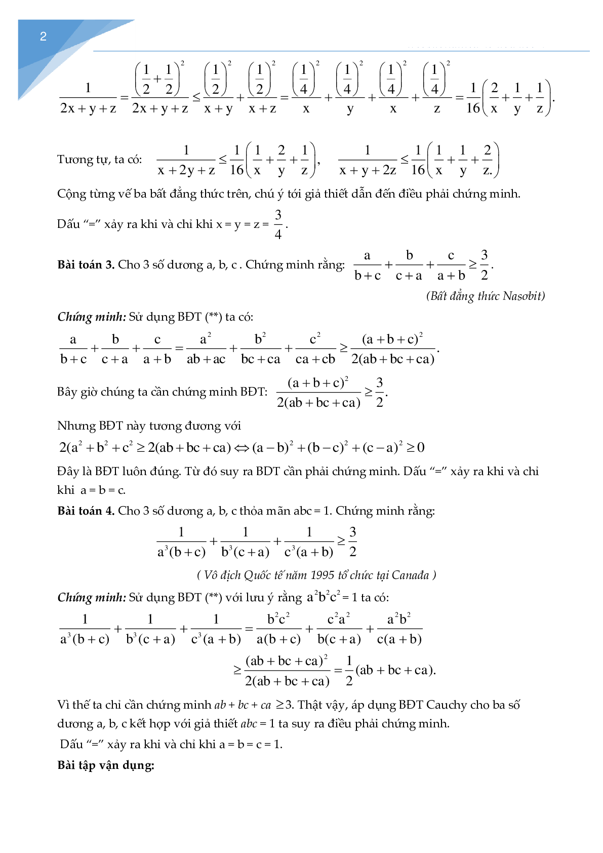 Bài giảng về bất đẳng thức Toán học (trang 3)
