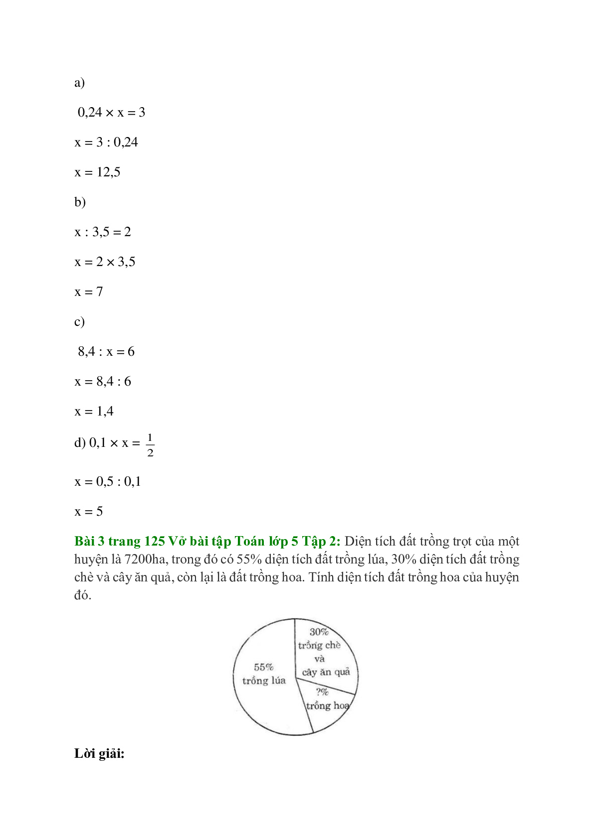 Vở bài tập Toán lớp 5 Tập 2 trang 124, 125 Bài 170: Luyện tập chung (trang 3)