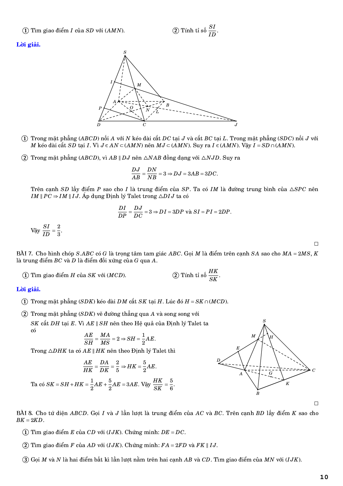 Hướng dẫn giải các dạng toán đường thẳng và mặt phẳng trong không gian quan hệ song song (trang 10)