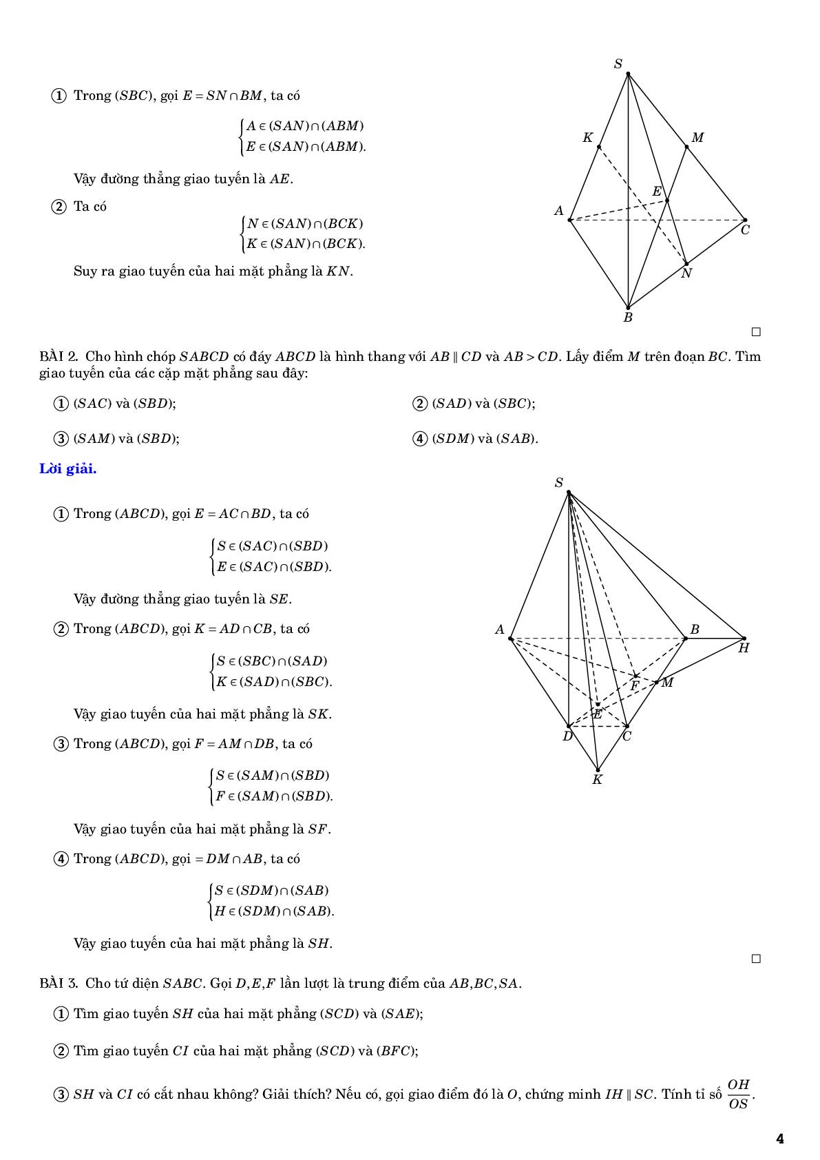 Hướng dẫn giải các dạng toán đường thẳng và mặt phẳng trong không gian quan hệ song song (trang 4)