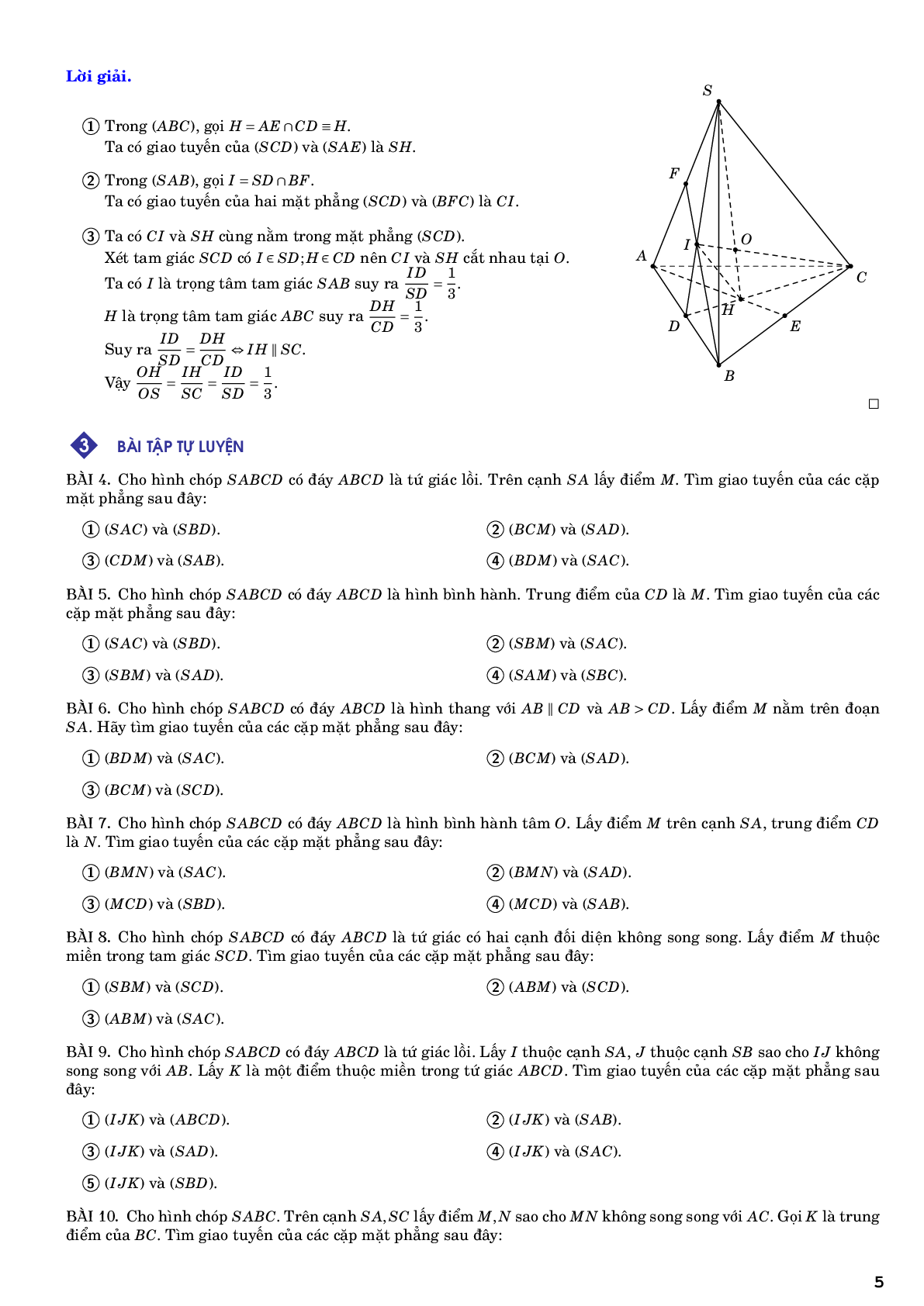 Hướng dẫn giải các dạng toán đường thẳng và mặt phẳng trong không gian quan hệ song song (trang 5)
