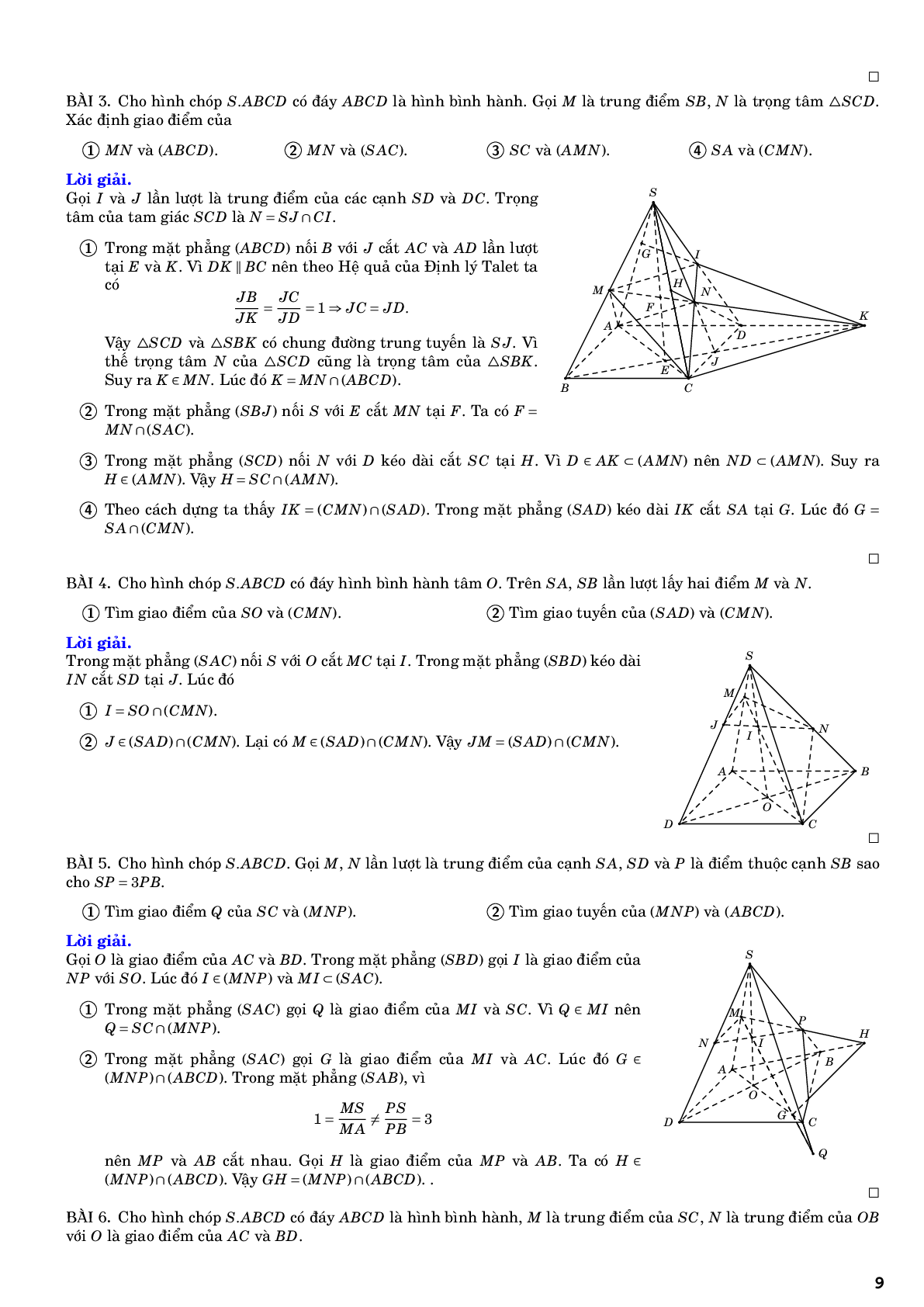 Hướng dẫn giải các dạng toán đường thẳng và mặt phẳng trong không gian quan hệ song song (trang 9)