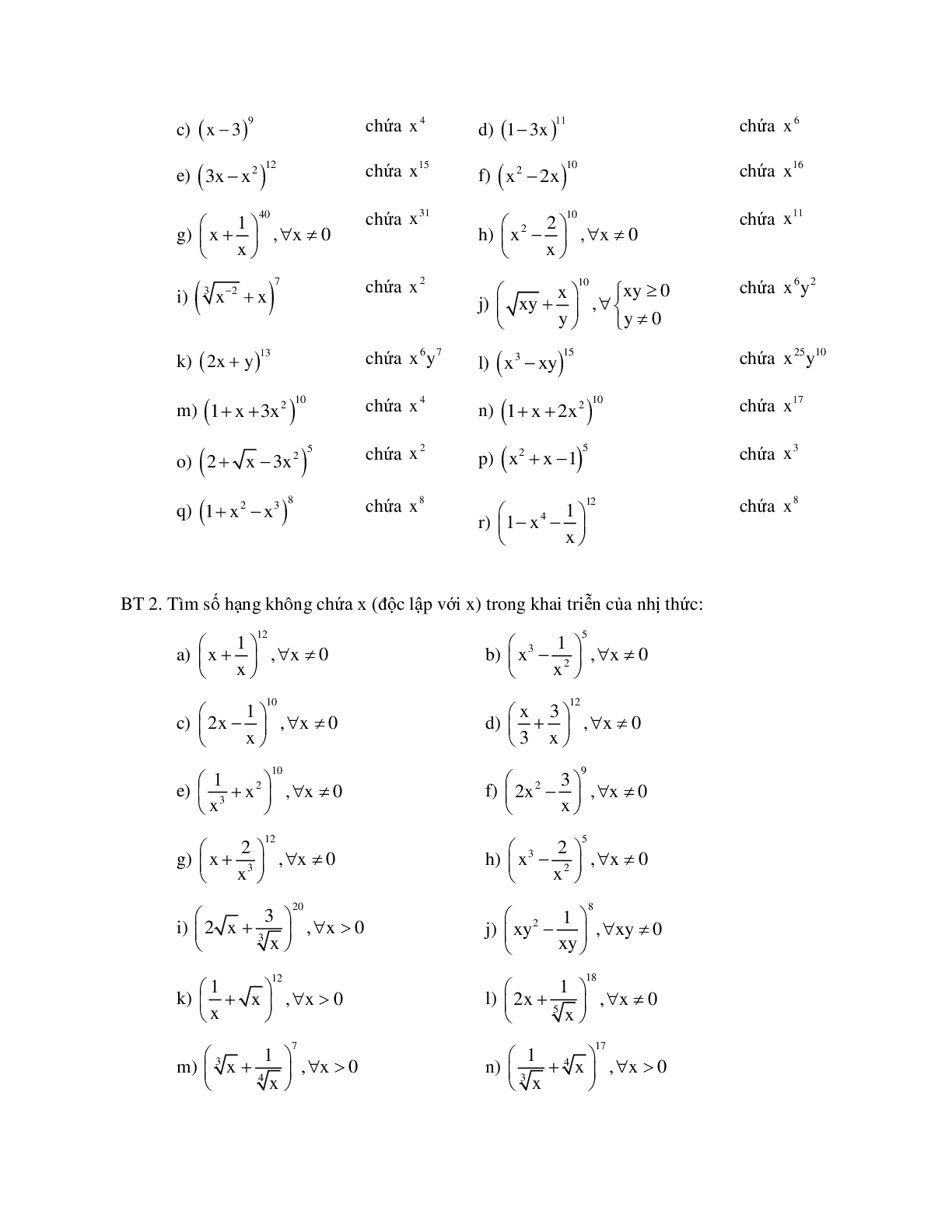Phương pháp giải về Nhị thức Newton 2023 (lý thuyết va bài tập) (trang 3)