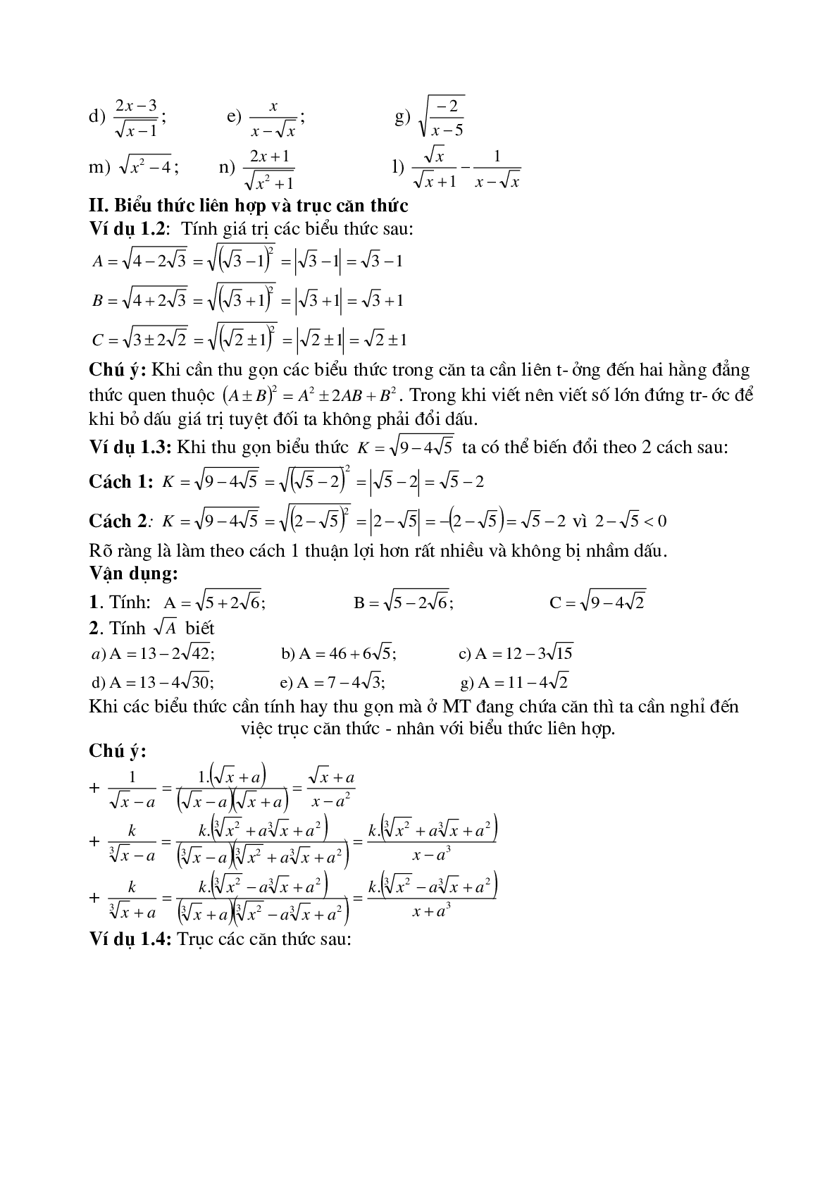 Tổng hợp kiến thức toán lớp 9 kèm ví dụ chi tiết (trang 2)