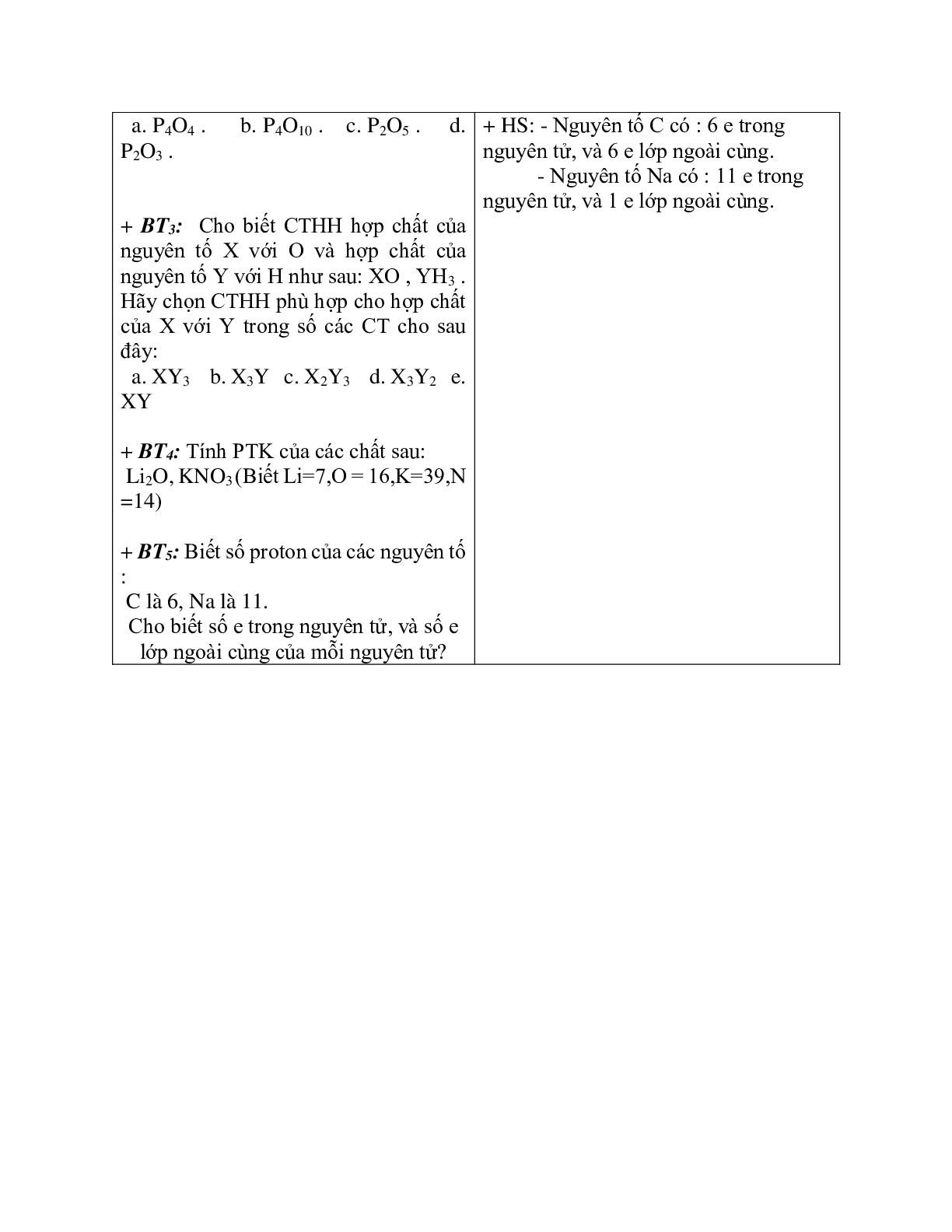 Giáo án hóa học 8 bài 11 : Bài luyện tập số 2 mới nhất (trang 3)