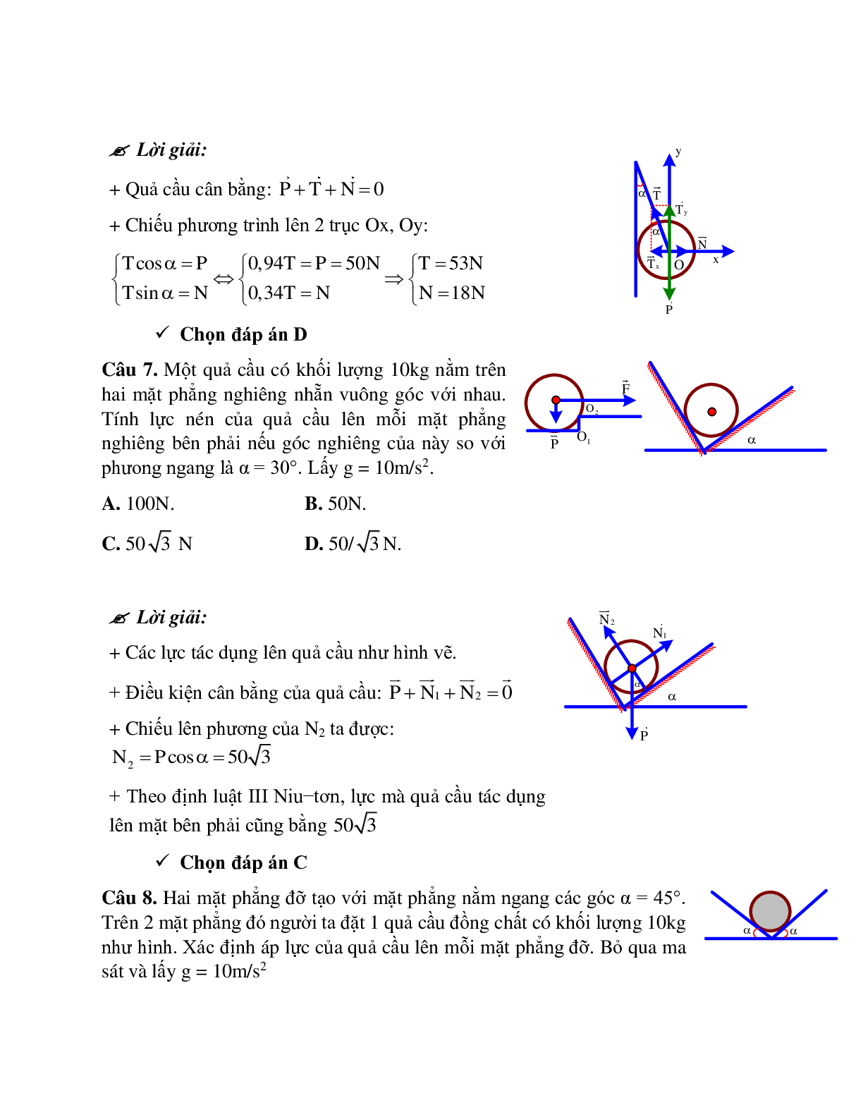Bài tập về xác định phản lực của vật quay có trục cố định có lời giải (trang 10)