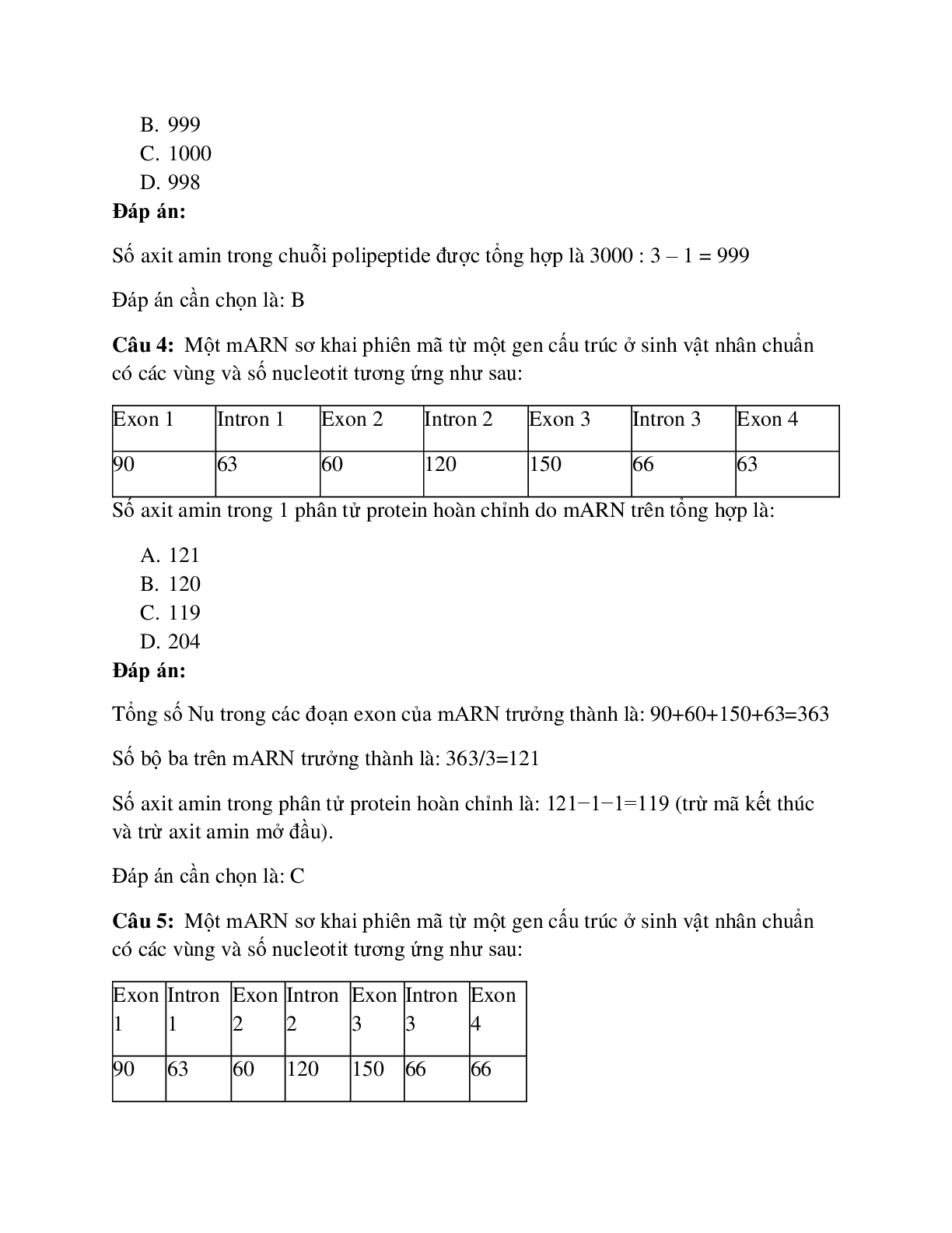 29 câu Trắc nghiệm Sinh học lớp 12 Bài 2 có đáp án 2023: Các dạng bài tập về quá trình dịch mã (trang 2)