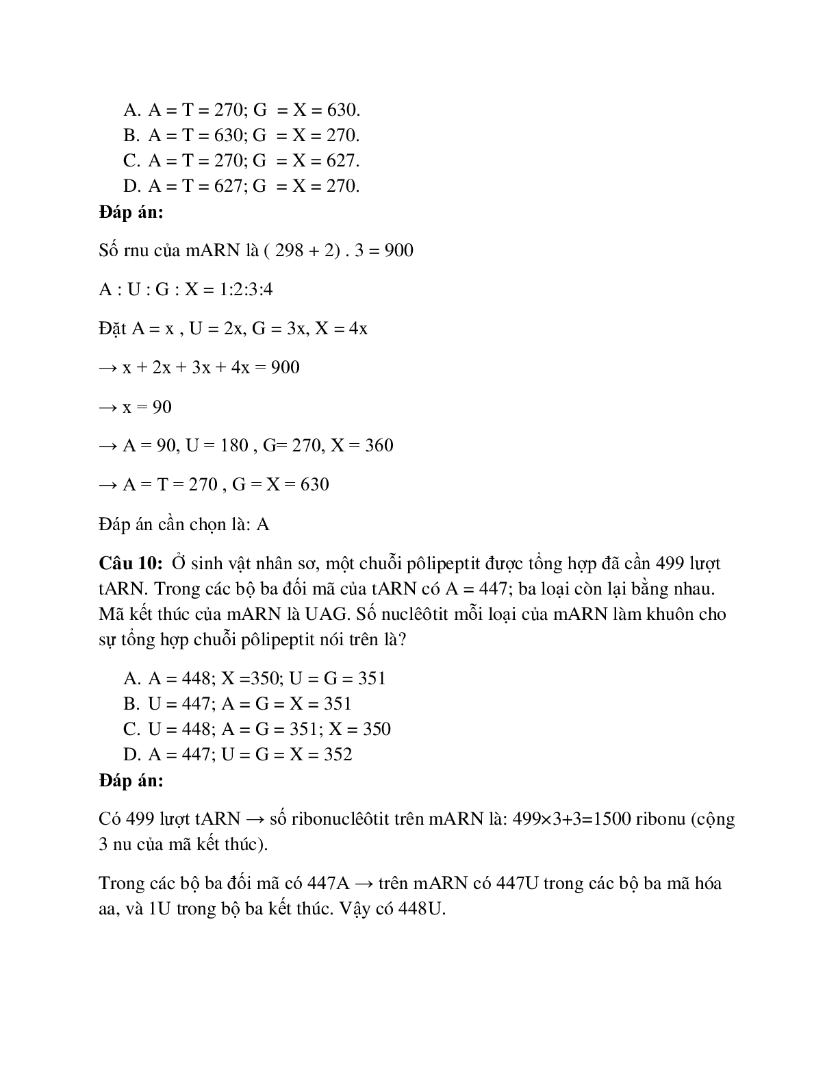 29 câu Trắc nghiệm Sinh học lớp 12 Bài 2 có đáp án 2023: Các dạng bài tập về quá trình dịch mã (trang 5)