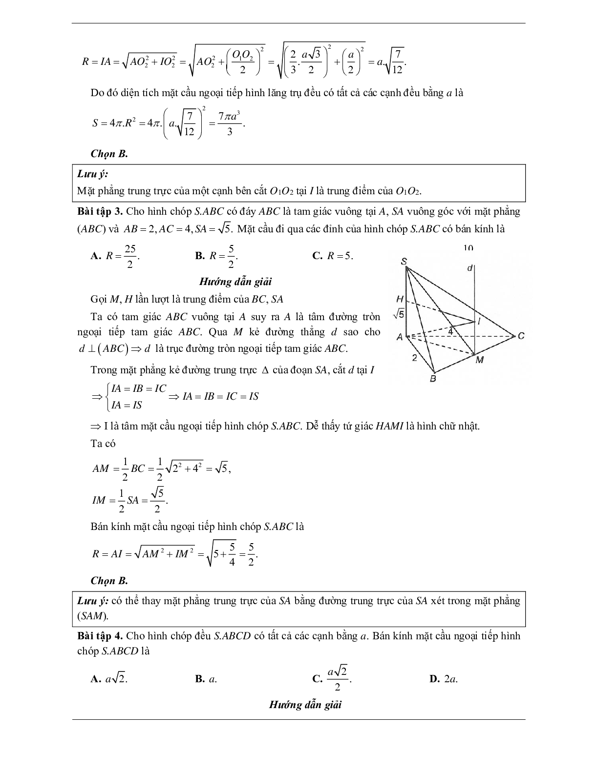 50 Bài tập Mặt cầu (có đáp án)- Toán 12 (trang 9)