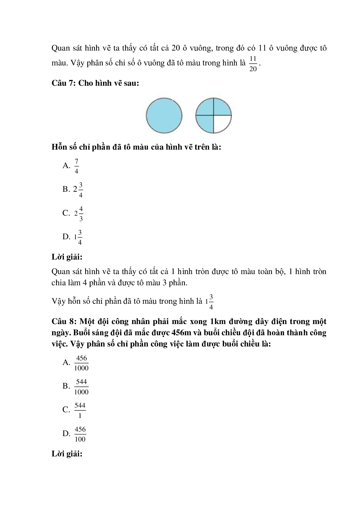 12 câu Trắc nghiệm Ôn tập về phân số có đáp án 2023 – Toán lớp 5 (trang 4)