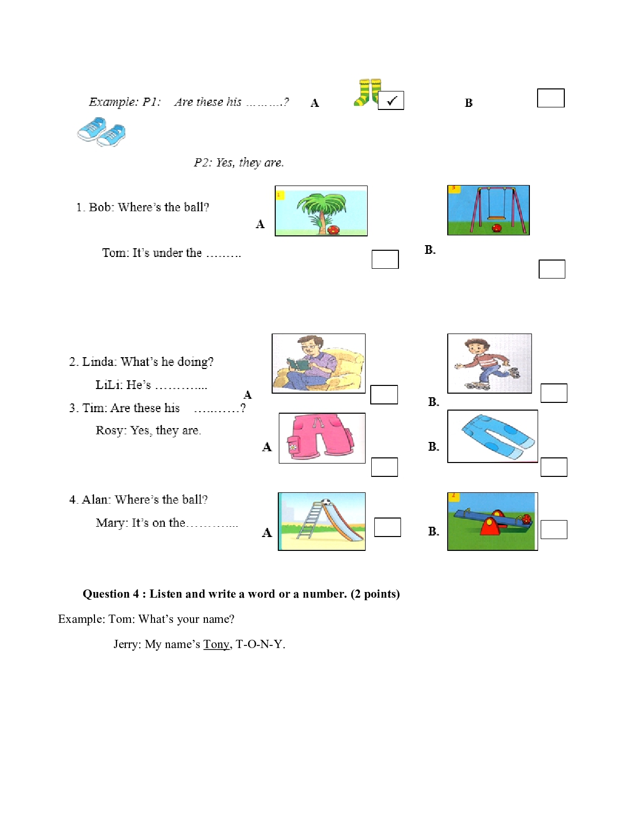 Bài tập ôn hè môn Tiếng Anh lớp 3 lên lớp 4 (trang 2)