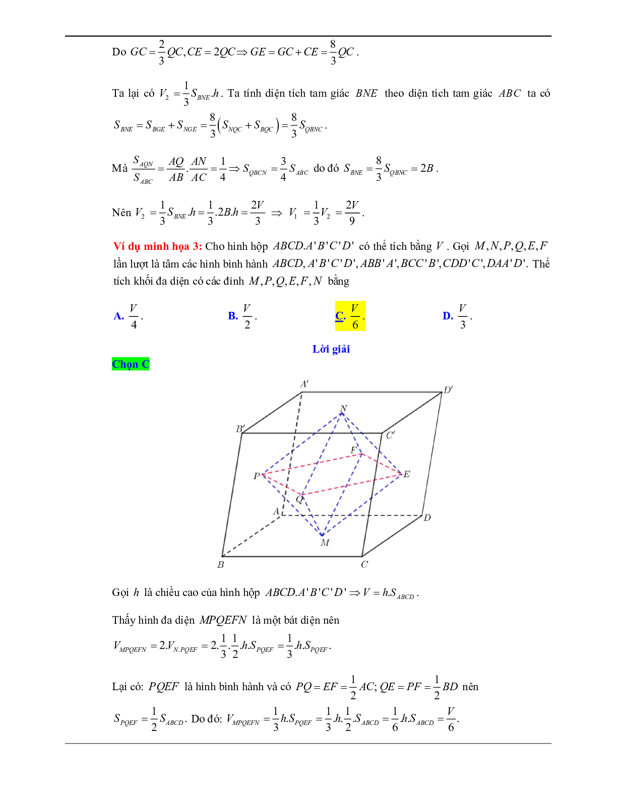 50 Bài tập Khái niệm về thể tích trong phân chia khối đa diện (có đáp án) - Toán 12 (trang 7)
