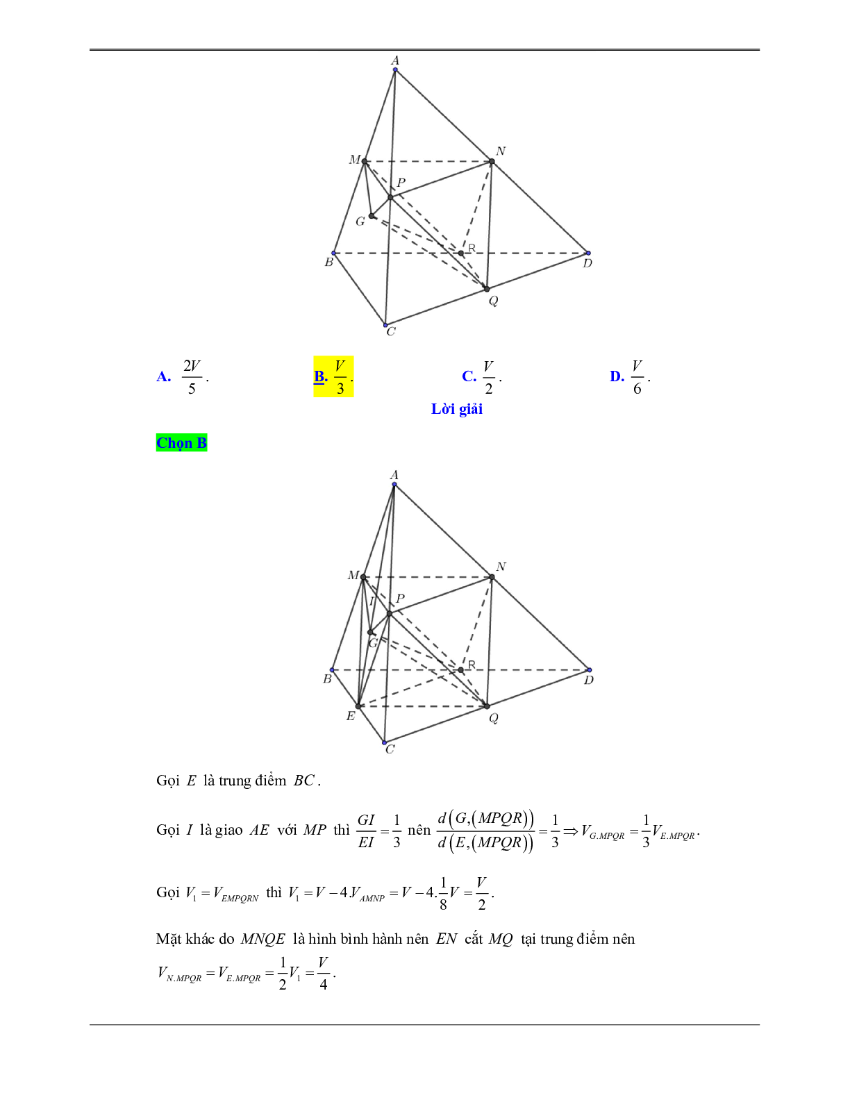 50 Bài tập Khái niệm về thể tích trong phân chia khối đa diện (có đáp án) - Toán 12 (trang 9)
