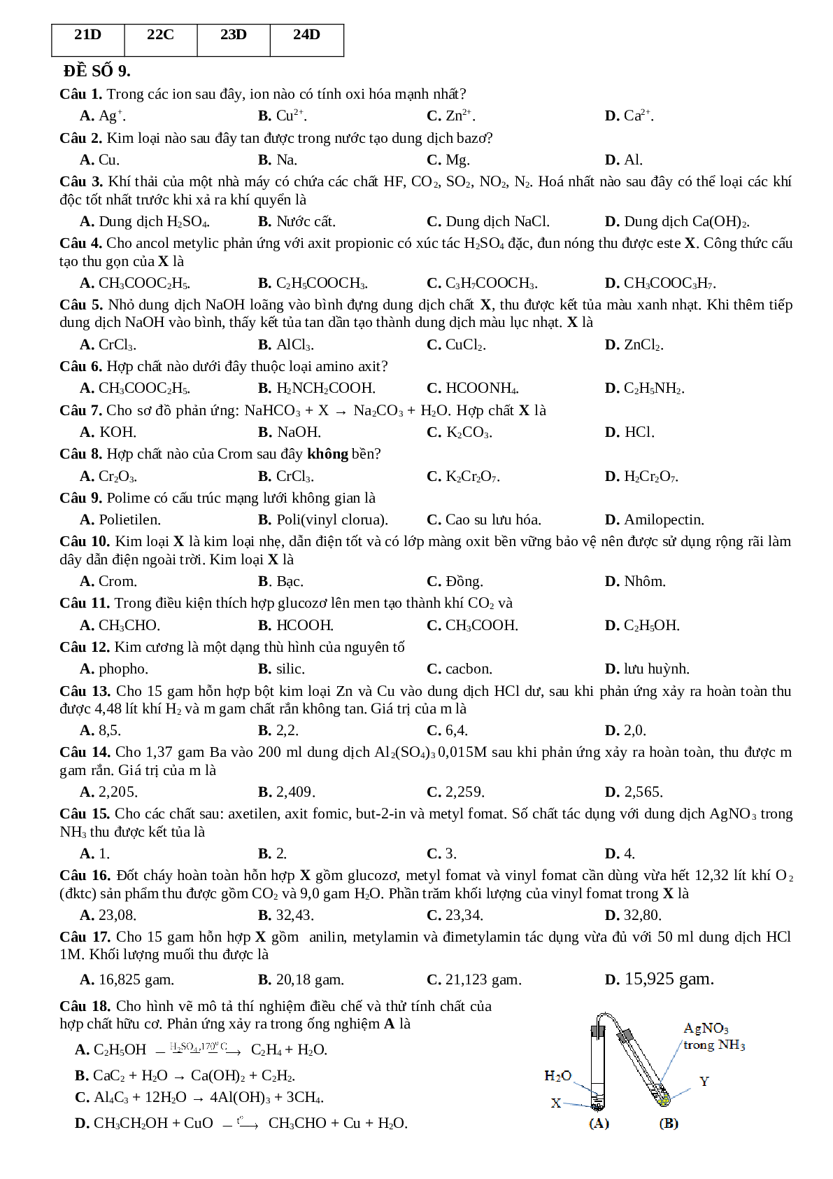 17 đề chinh phục điểm 6 môn Hoá (trang 10)