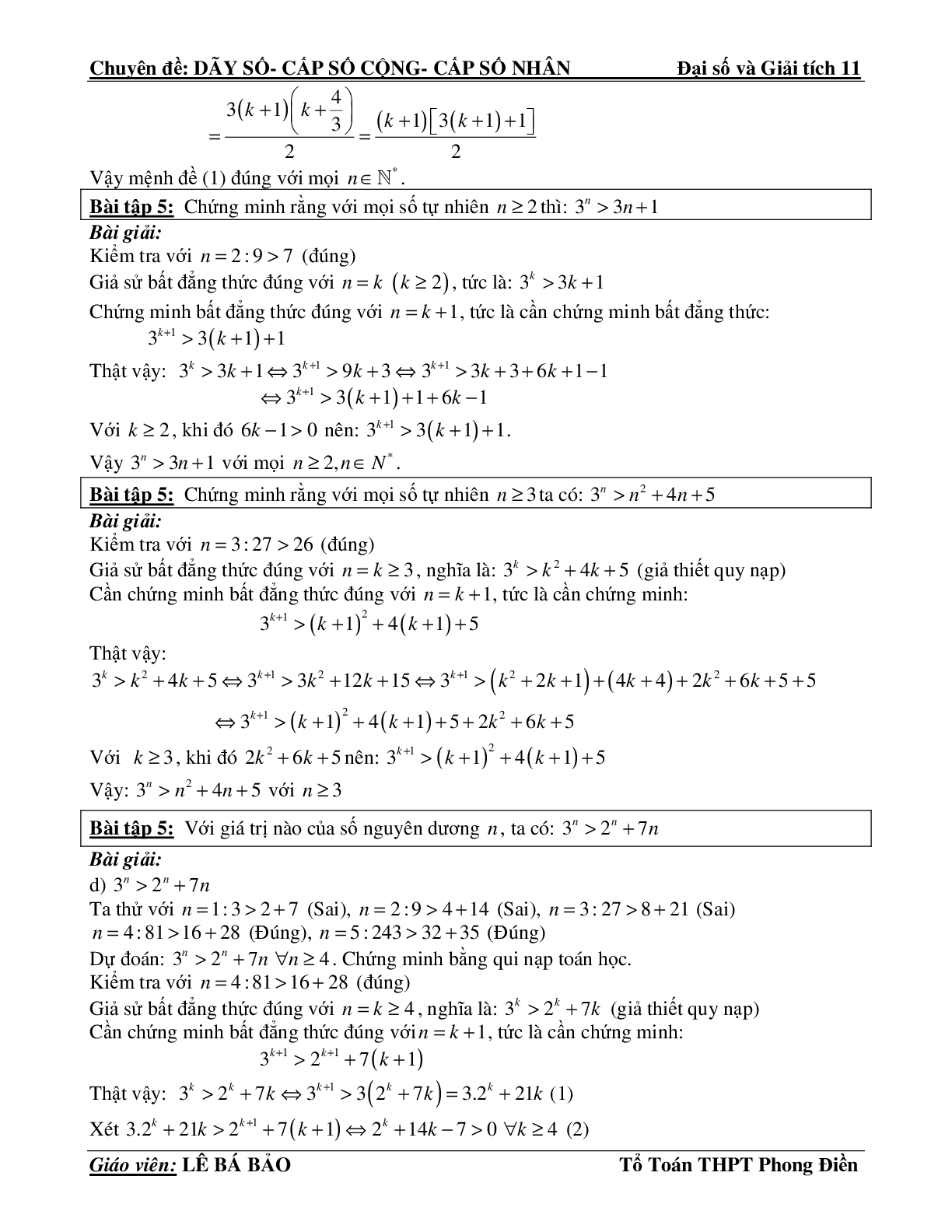 Bài tập phương pháp quy nạp toán học (trang 2)