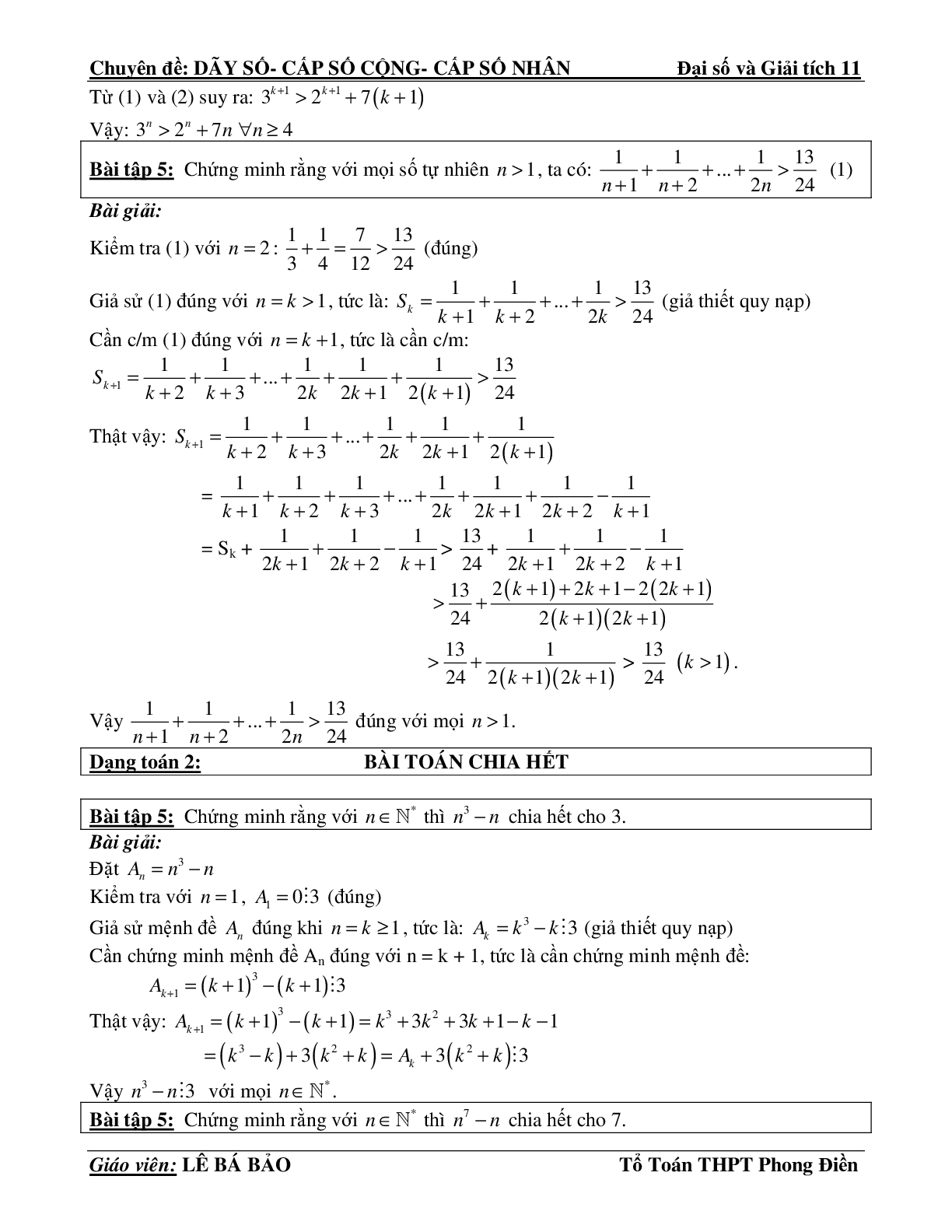 Bài tập phương pháp quy nạp toán học (trang 3)