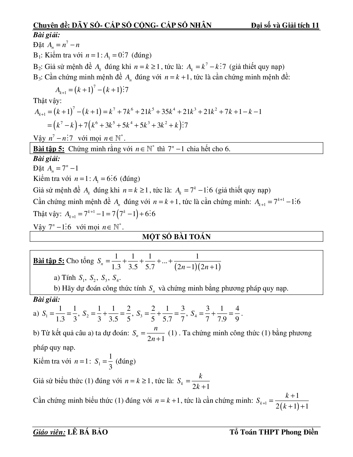 Bài tập phương pháp quy nạp toán học (trang 4)