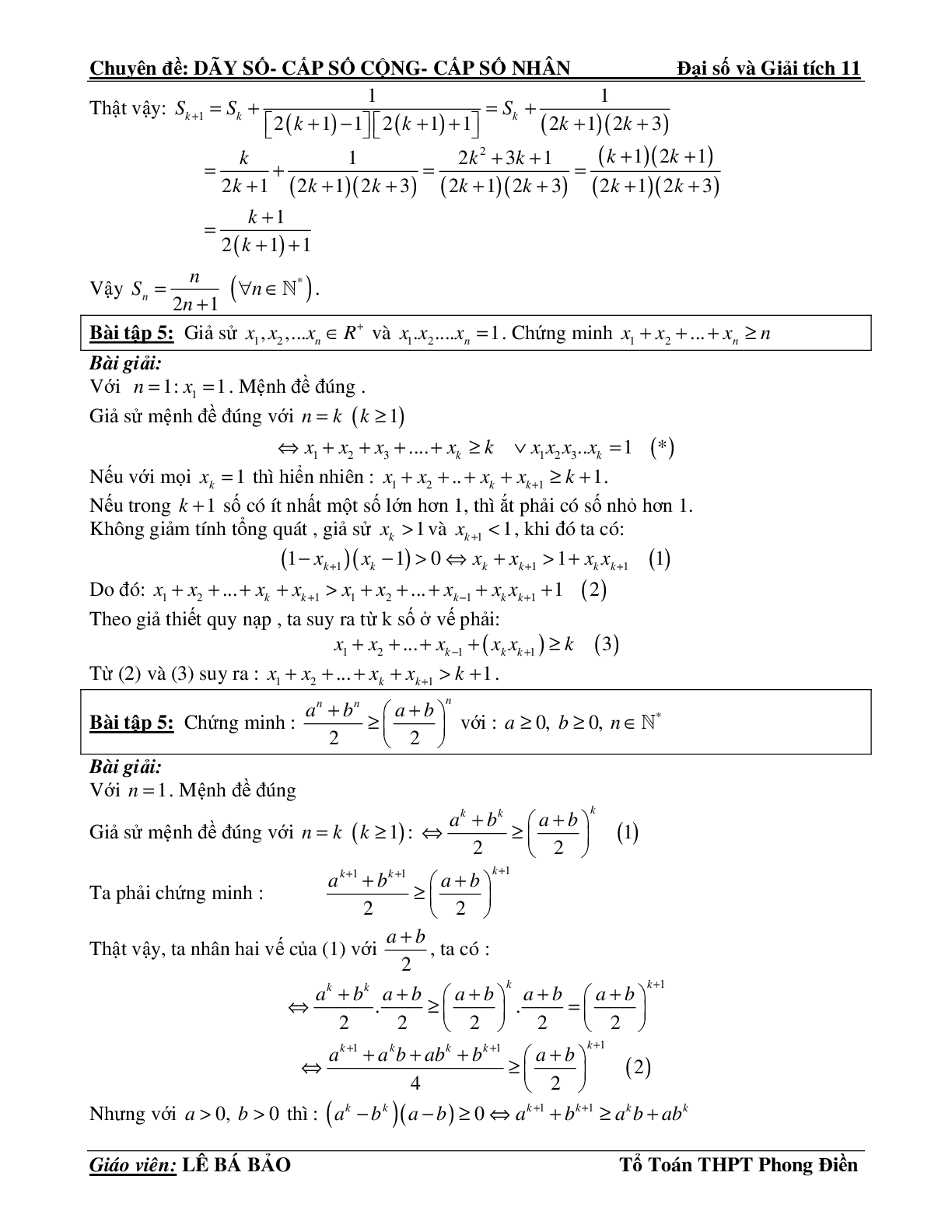 Bài tập phương pháp quy nạp toán học (trang 5)