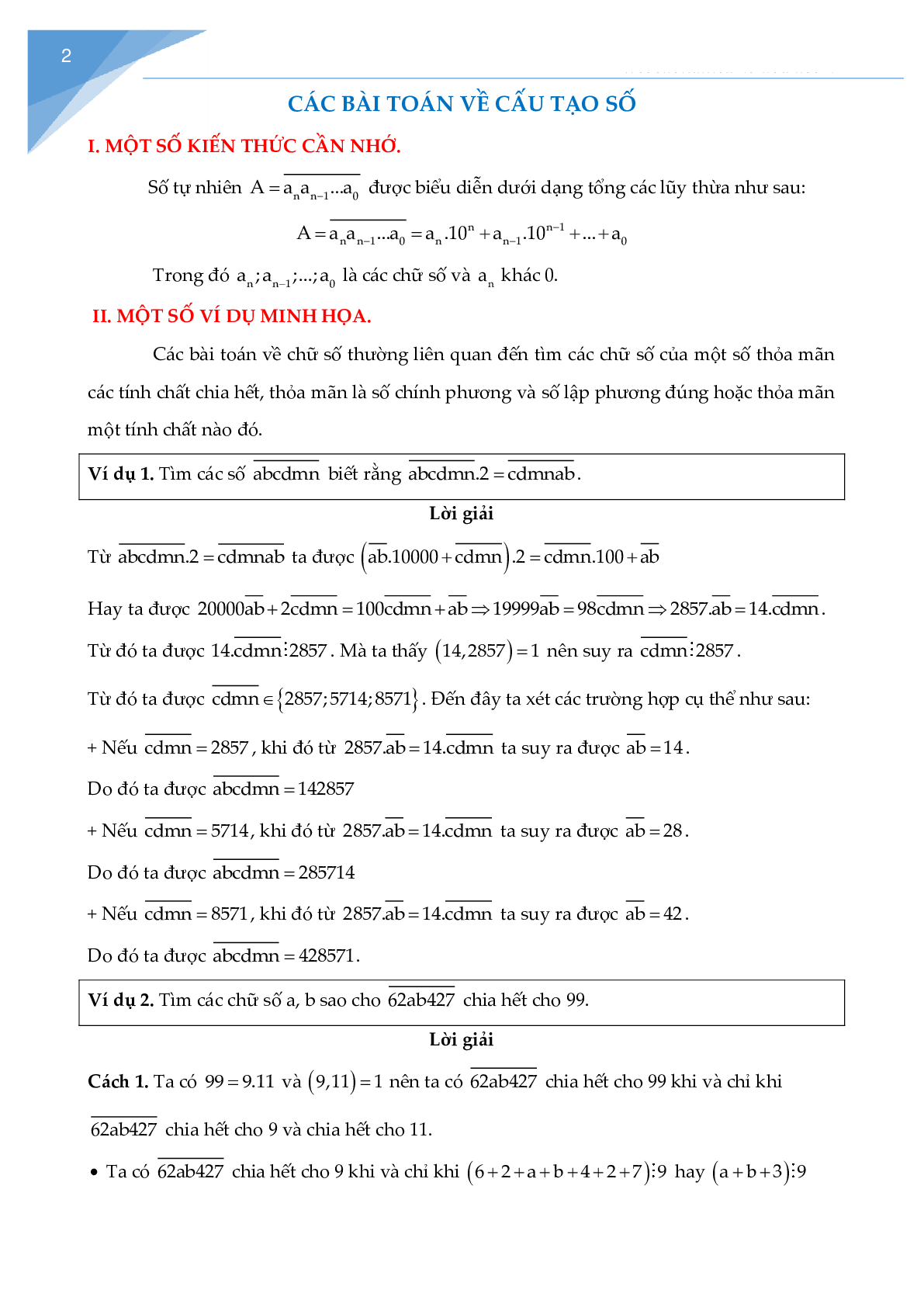 Các bài toán về cấu tạo số (trang 3)