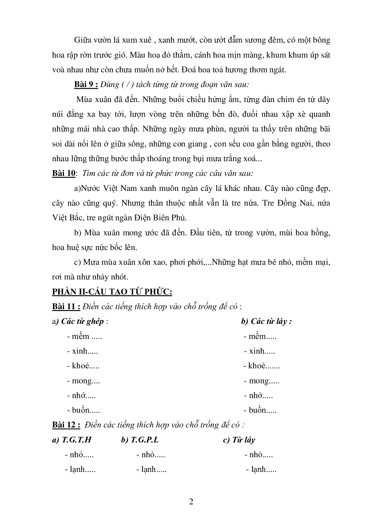 74 bài tập luyện từ và câu môn Tiếng Việt lớp 4 (trang 2)
