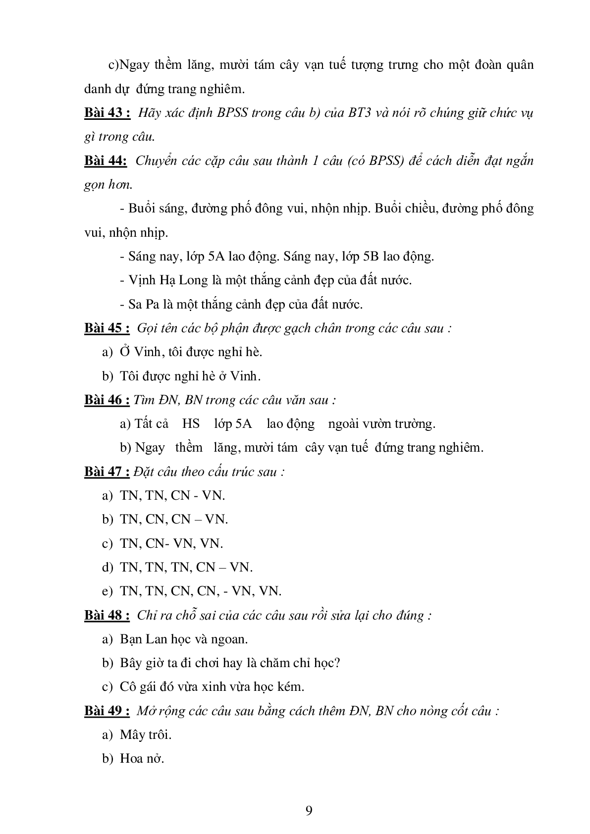 74 bài tập luyện từ và câu môn Tiếng Việt lớp 4 (trang 9)