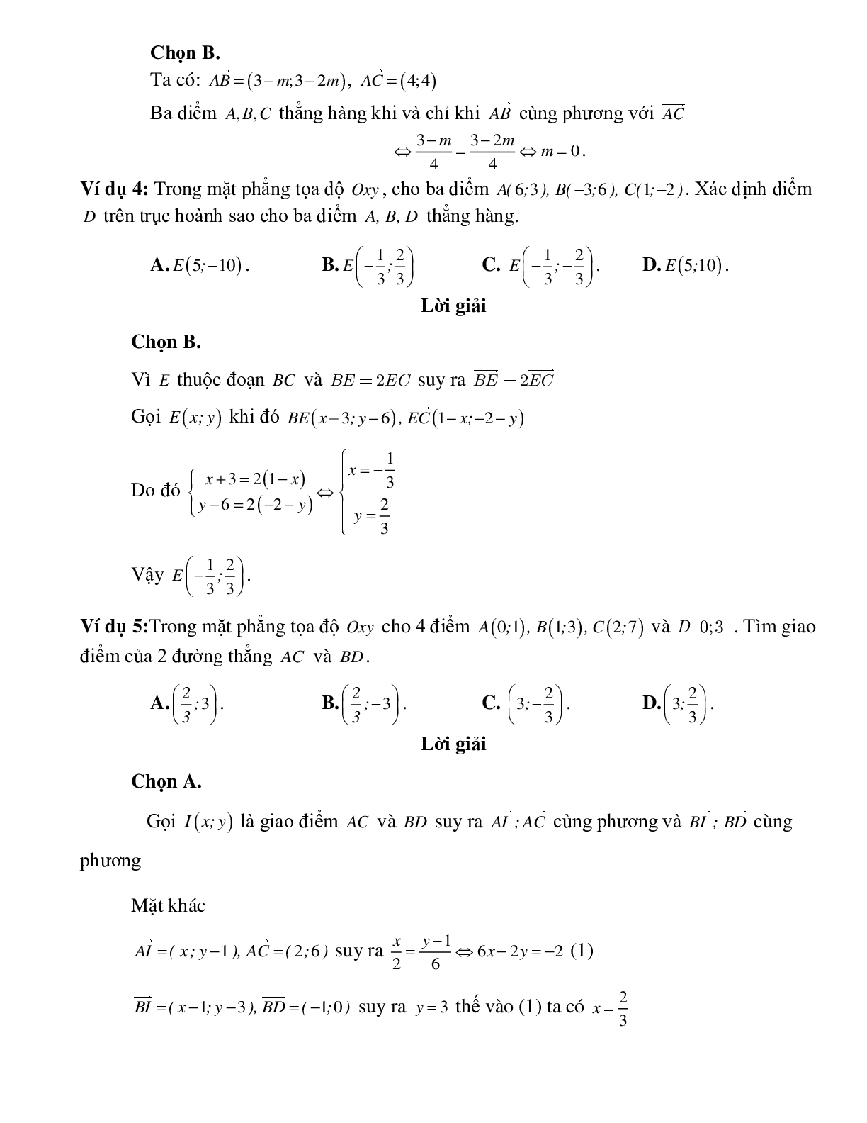 Bài tập tự luyện Phân tích một vectơ qua hai vectơ không cùng phương chọn lọc (trang 2)
