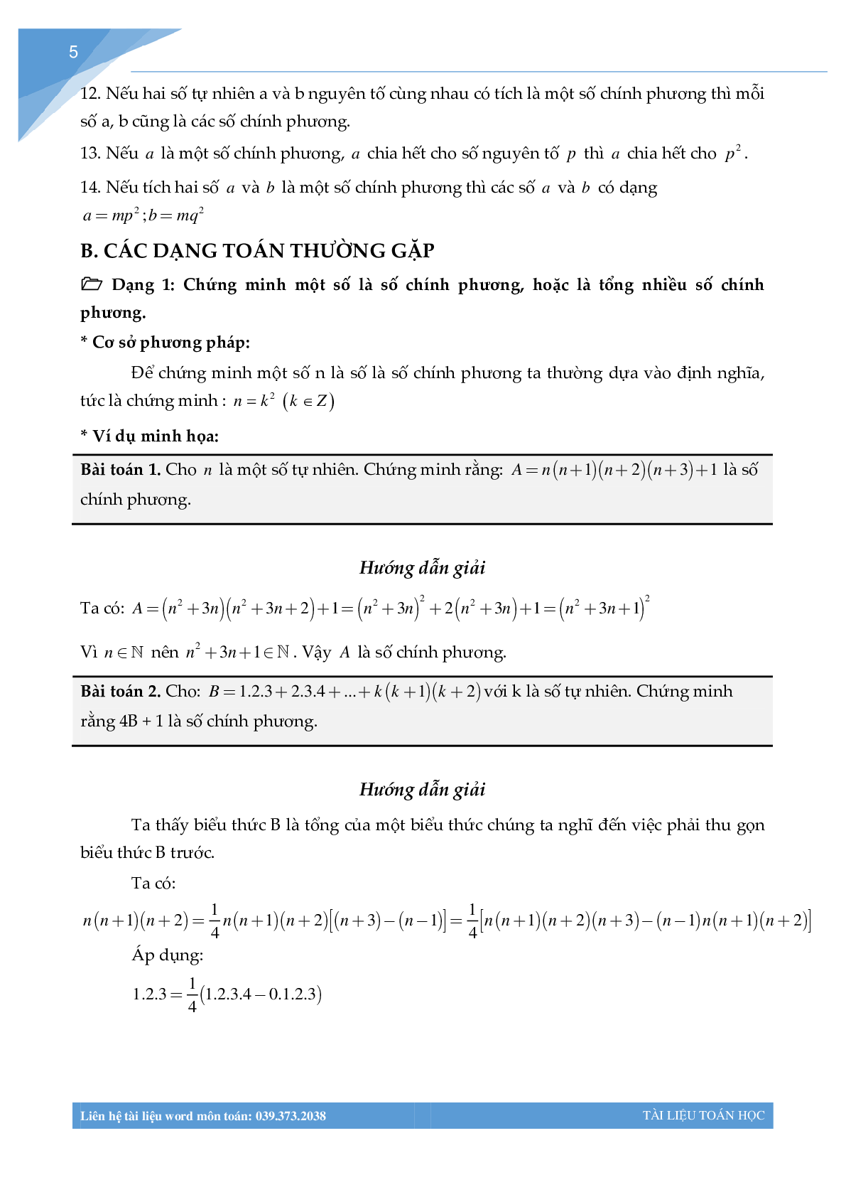 Chuyên đề số chính phương bồi dưỡng học sinh giỏi (trang 3)