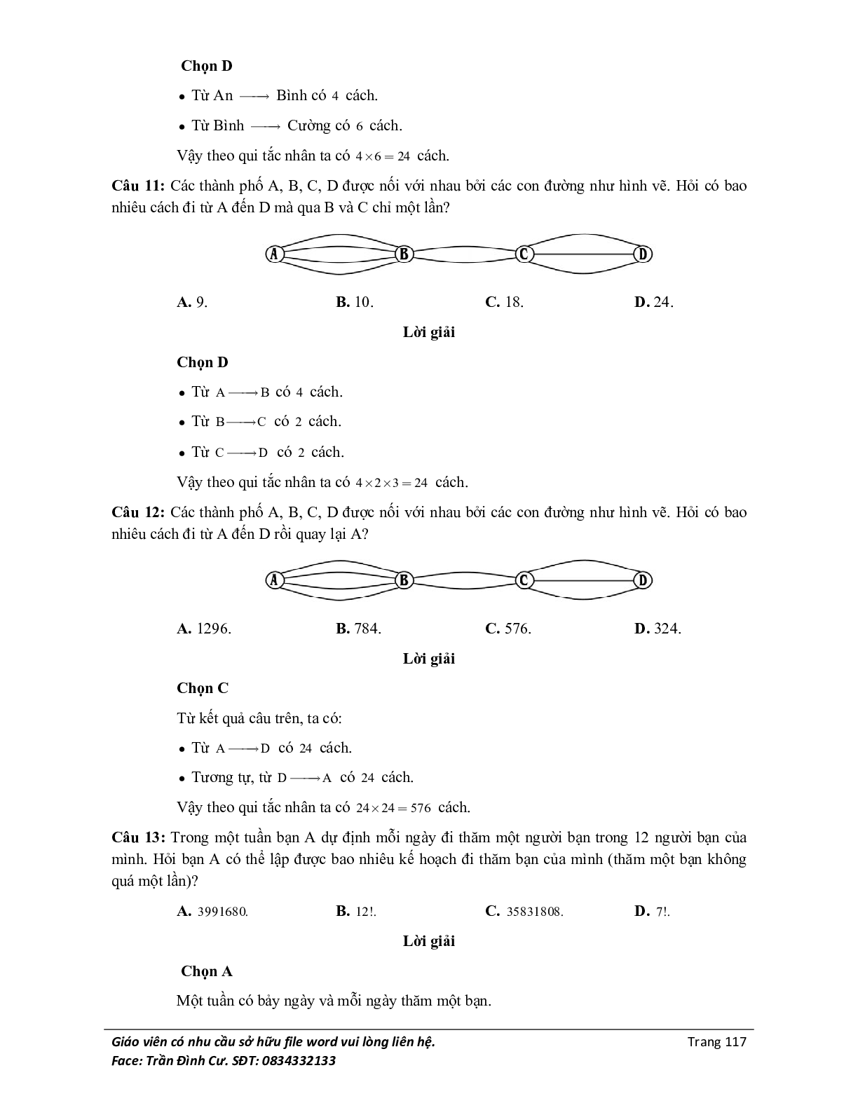 Phân loại và phương pháp giải bài tập tổ hợp và xác suất (trang 10)