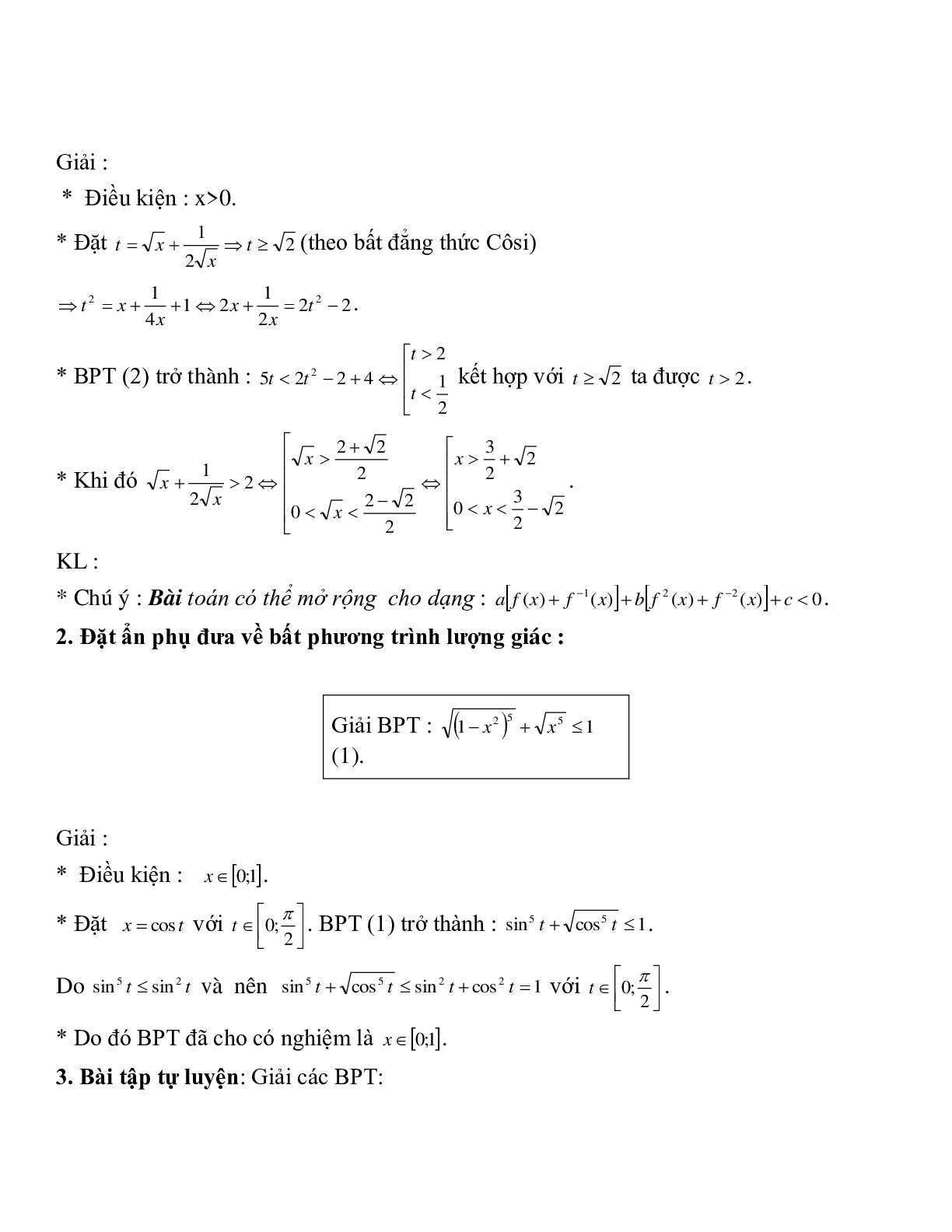Các dạng Bất phương trình vô tỉ và cách giải (trang 9)