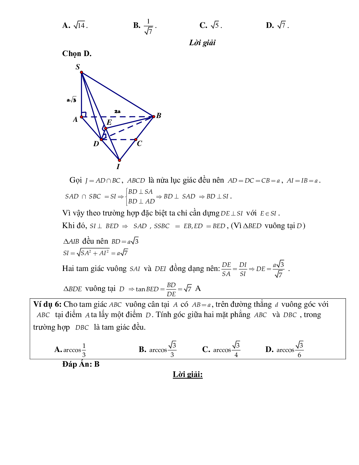 Bài tập Toán hình 11 Bài 4 có đáp án: Hai mặt phẳng vuông góc (trang 5)