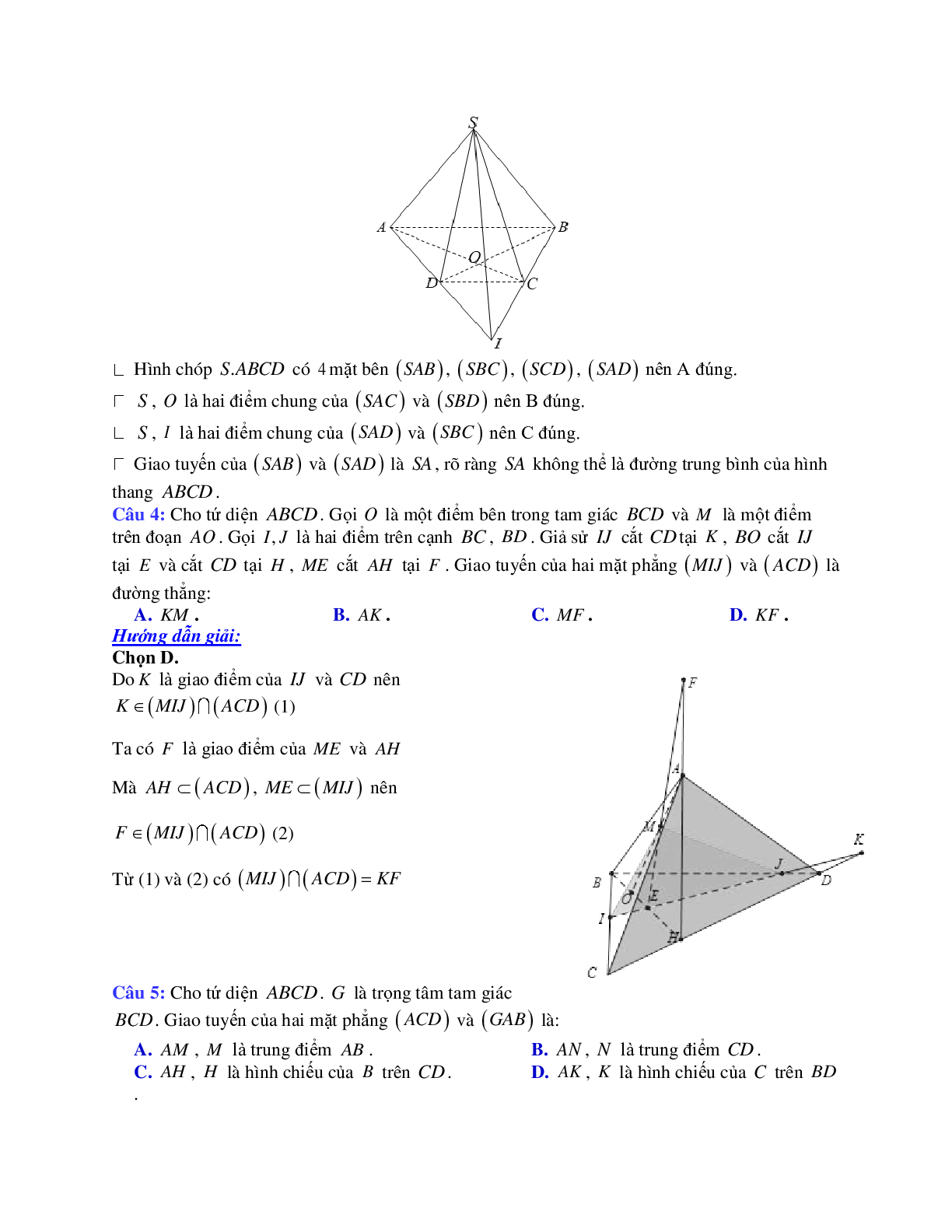 Cách xác định giao tuyến của hai mặt phẳng (trang 2)