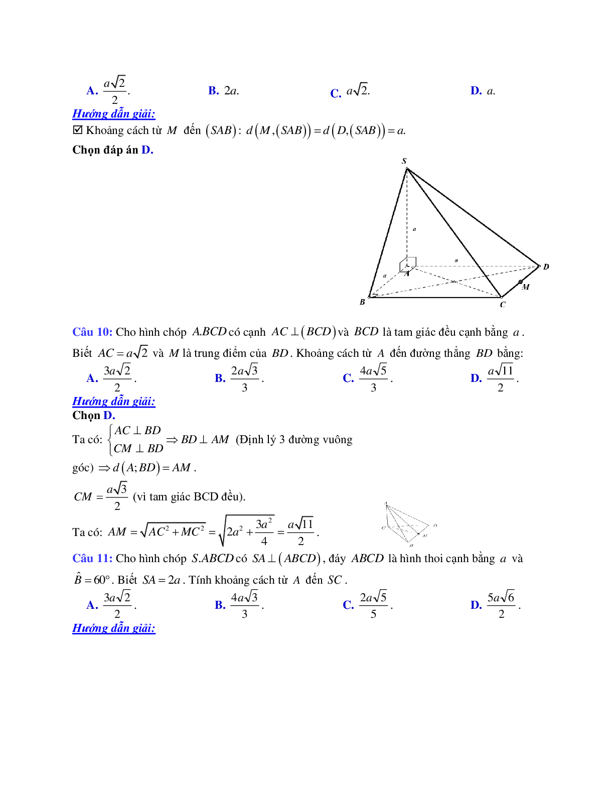 Phương pháp giải và bài tập về Cách tính khoảng cách từ điểm M đến đường thẳng Delta chọn lọc (trang 5)