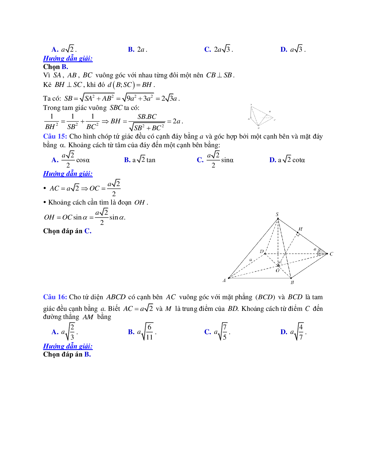 Phương pháp giải và bài tập về Cách tính khoảng cách từ điểm M đến đường thẳng Delta chọn lọc (trang 7)