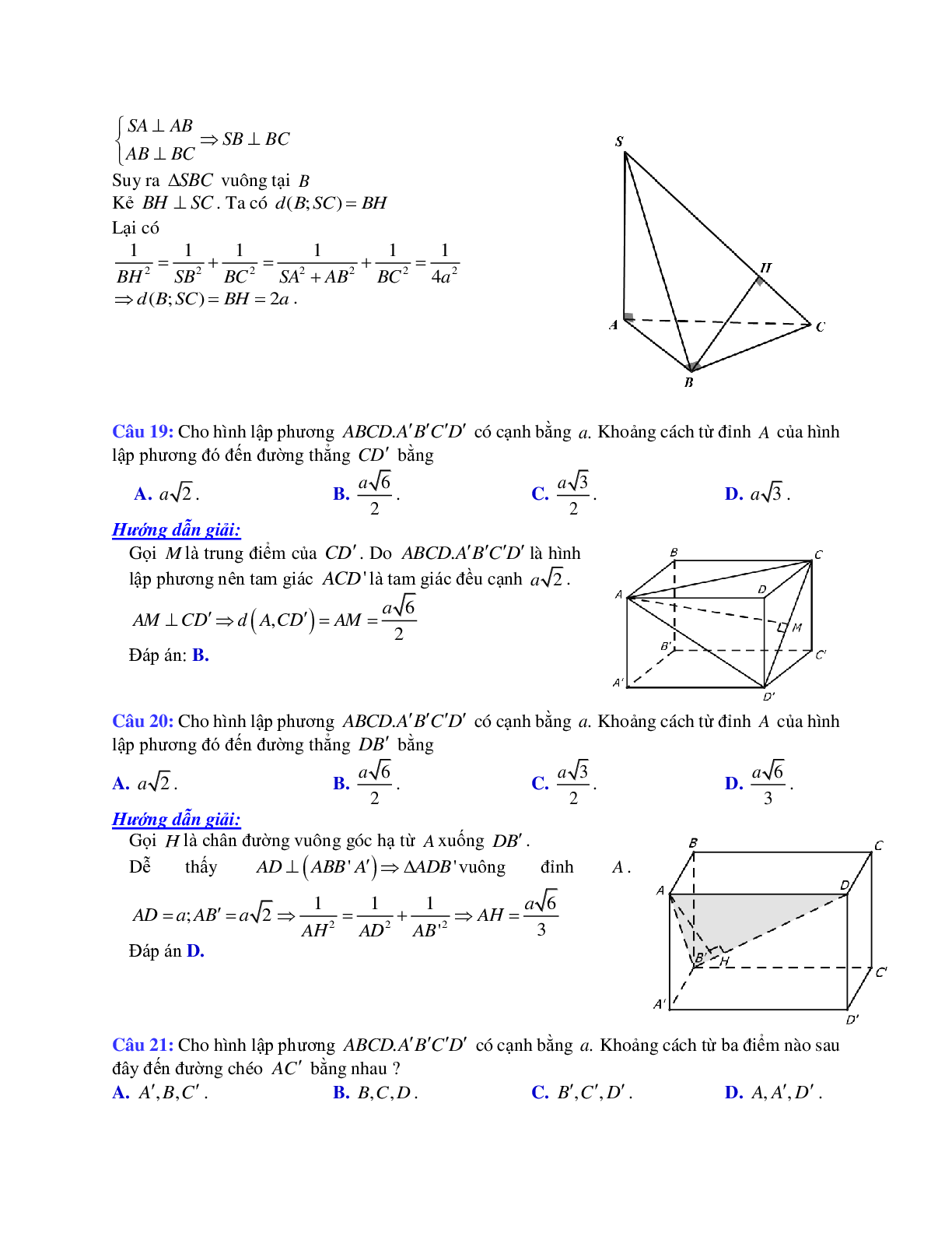 Phương pháp giải và bài tập về Cách tính khoảng cách từ điểm M đến đường thẳng Delta chọn lọc (trang 9)