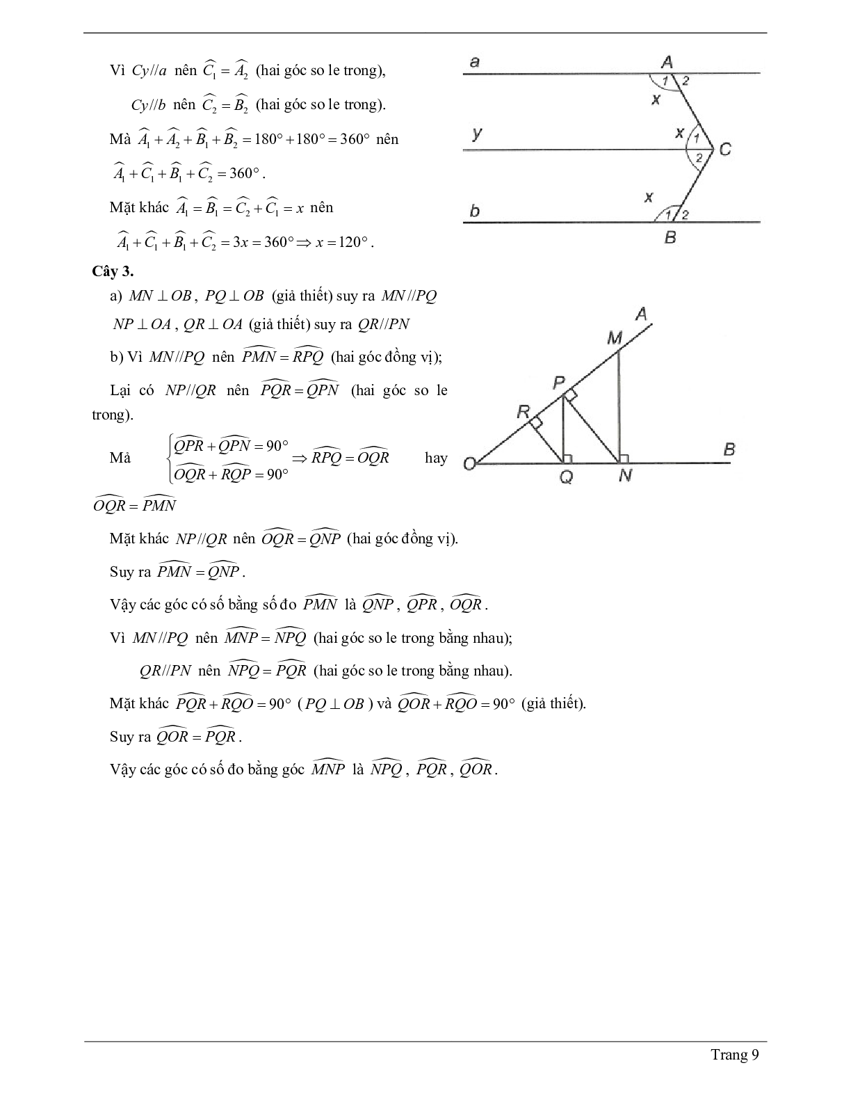 Lý thuyết Toán 7 có đáp án: Từ vuông góc đến song song (trang 9)