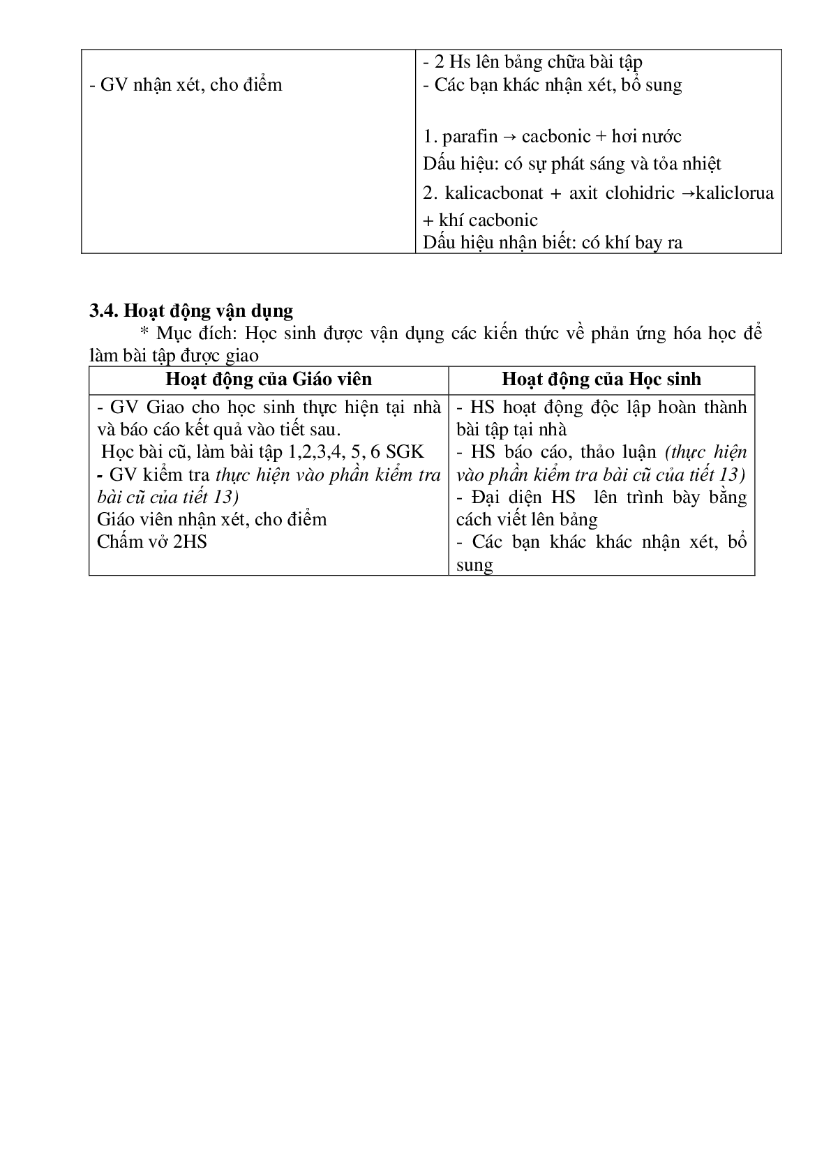 Giáo án hóa học 8 bài 13: phản ứng hóa học 8 mới nhất (trang 5)