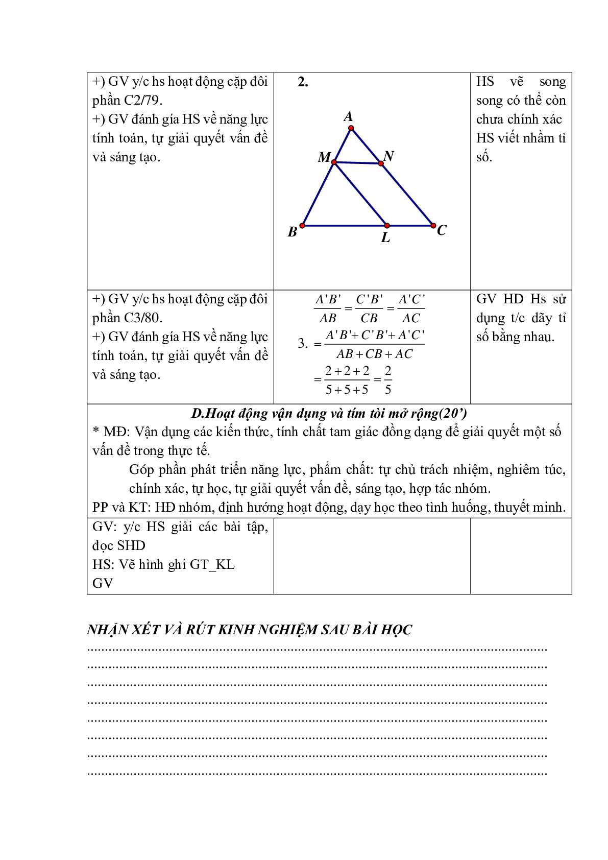 Giáo án Khái niệm hai tam giác đồng dạng (2023) - Toán 8 (trang 4)