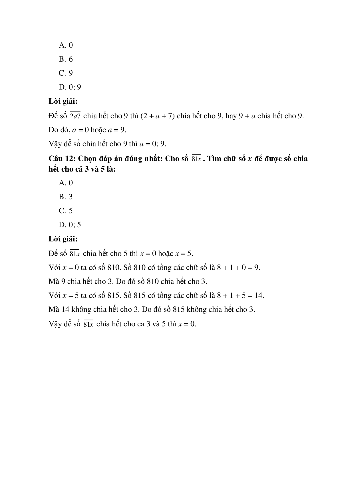 Trắc nghiệm Ôn tập về số tự nhiên có đáp án – Toán lớp 5 (trang 4)