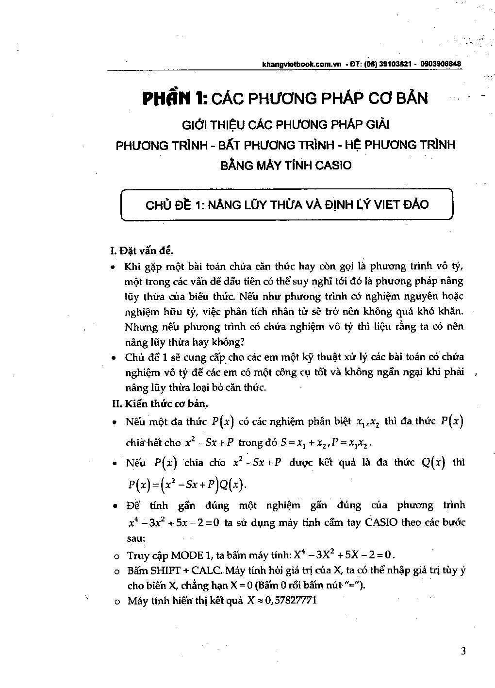 Phương pháp giải PT – Hệ PT – Bất PT bằng máy tính Casio (trang 3)