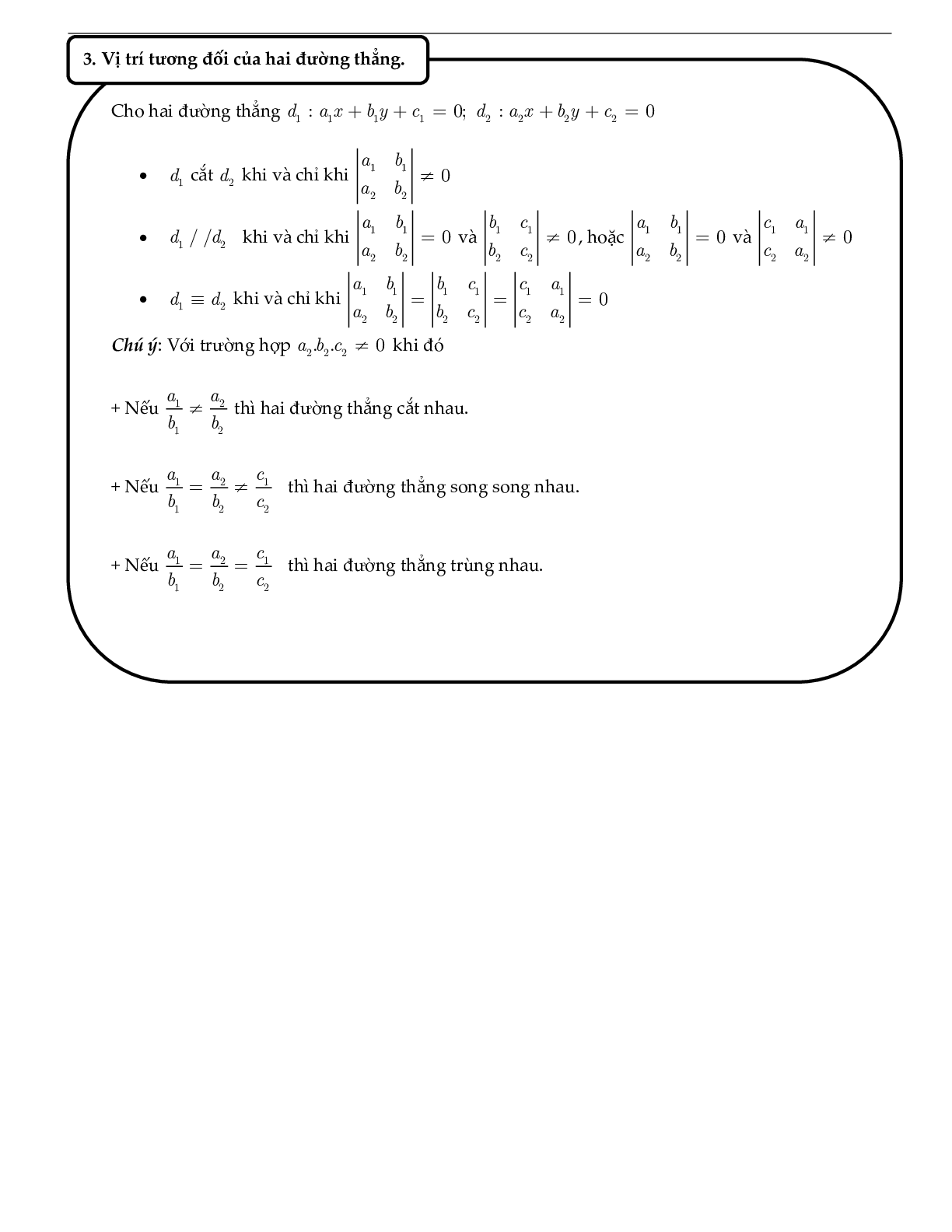 Phương trình đường thằng Toán lớp 10 (trang 3)