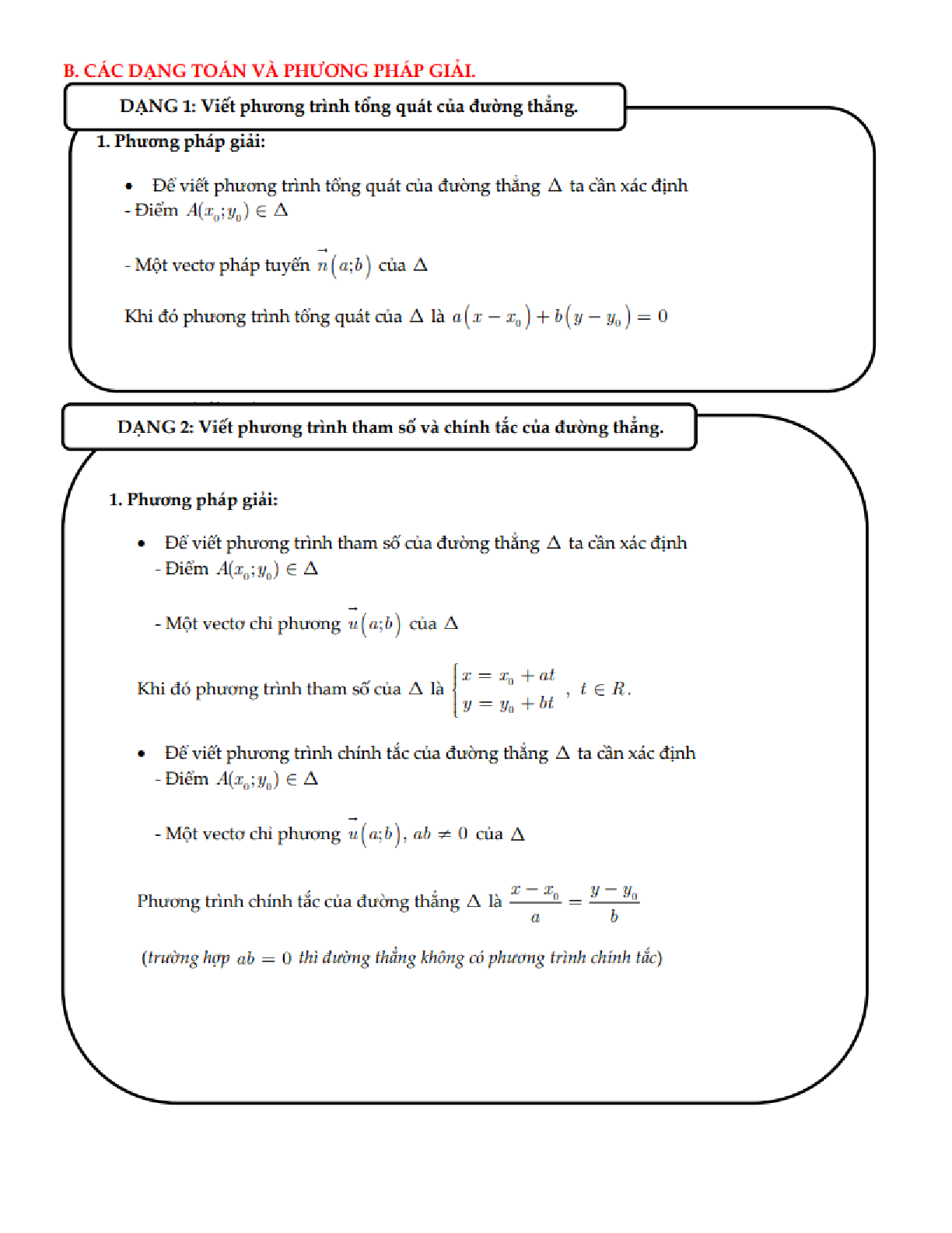 Phương trình đường thằng Toán lớp 10 (trang 4)