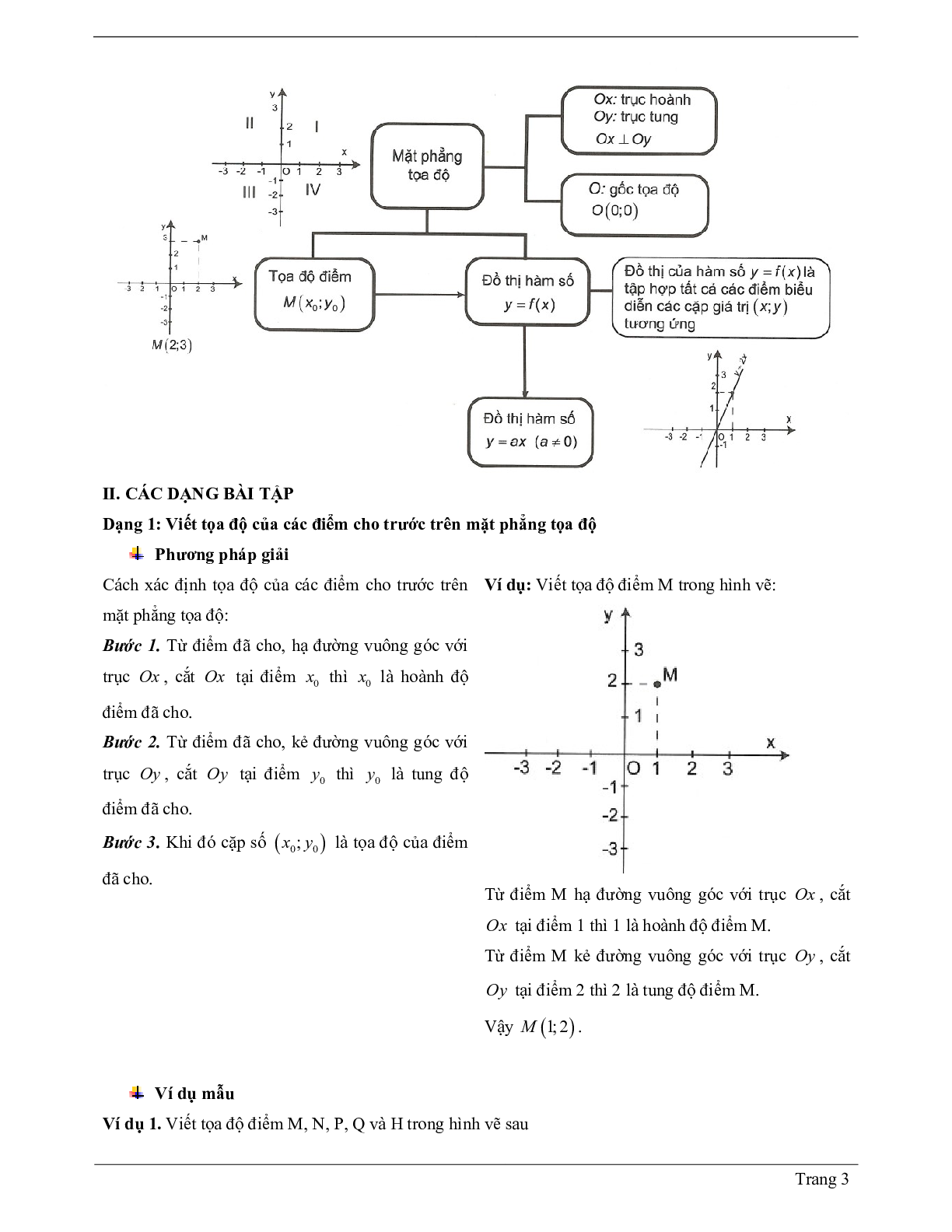 Lý thuyết Toán 7 có đáp án: Mặt phẳng tọa độ (trang 3)