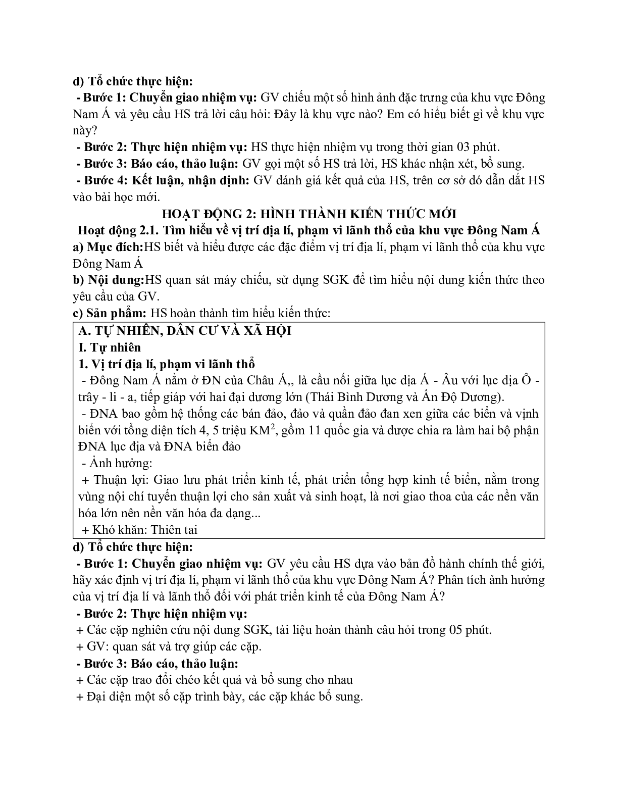 Giáo án Địa lí 11 Bài 11 Khu vực Đông Nam Á mới nhất (trang 2)
