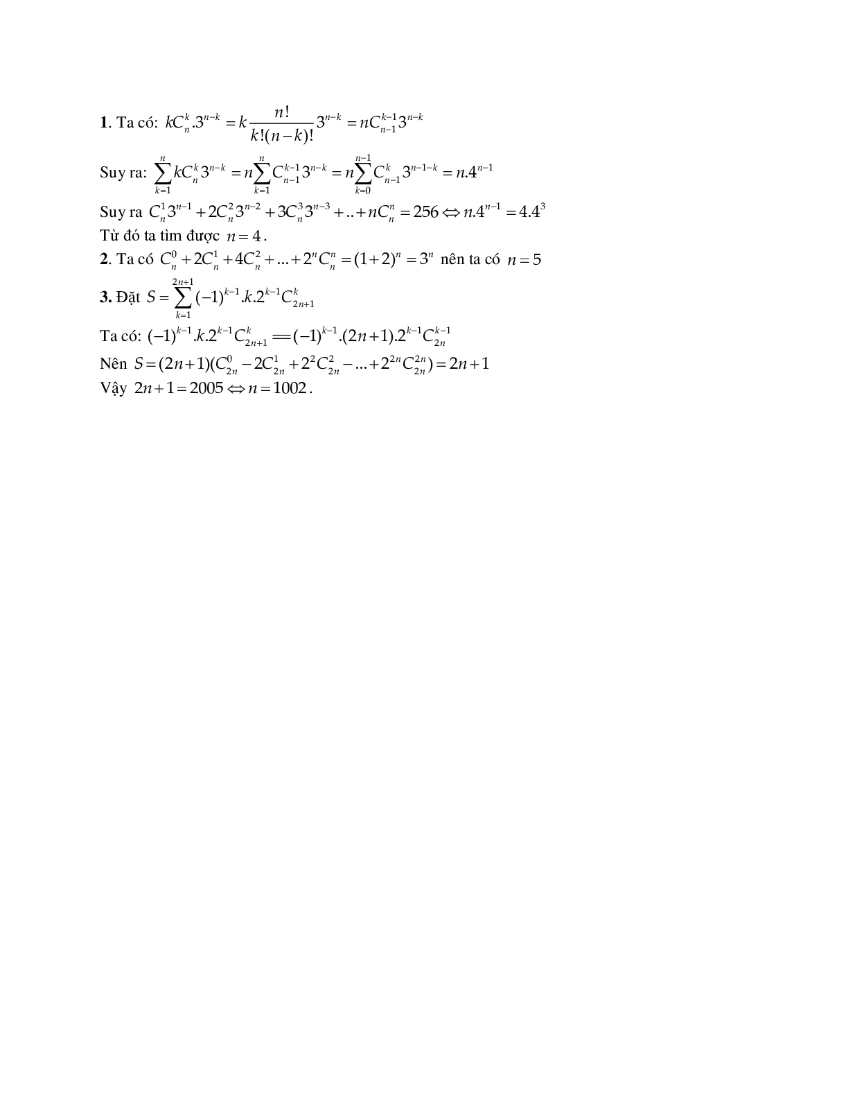 Cách làm bài giải phương trình – bất phương trình tổ hợp chọn lọc (trang 3)
