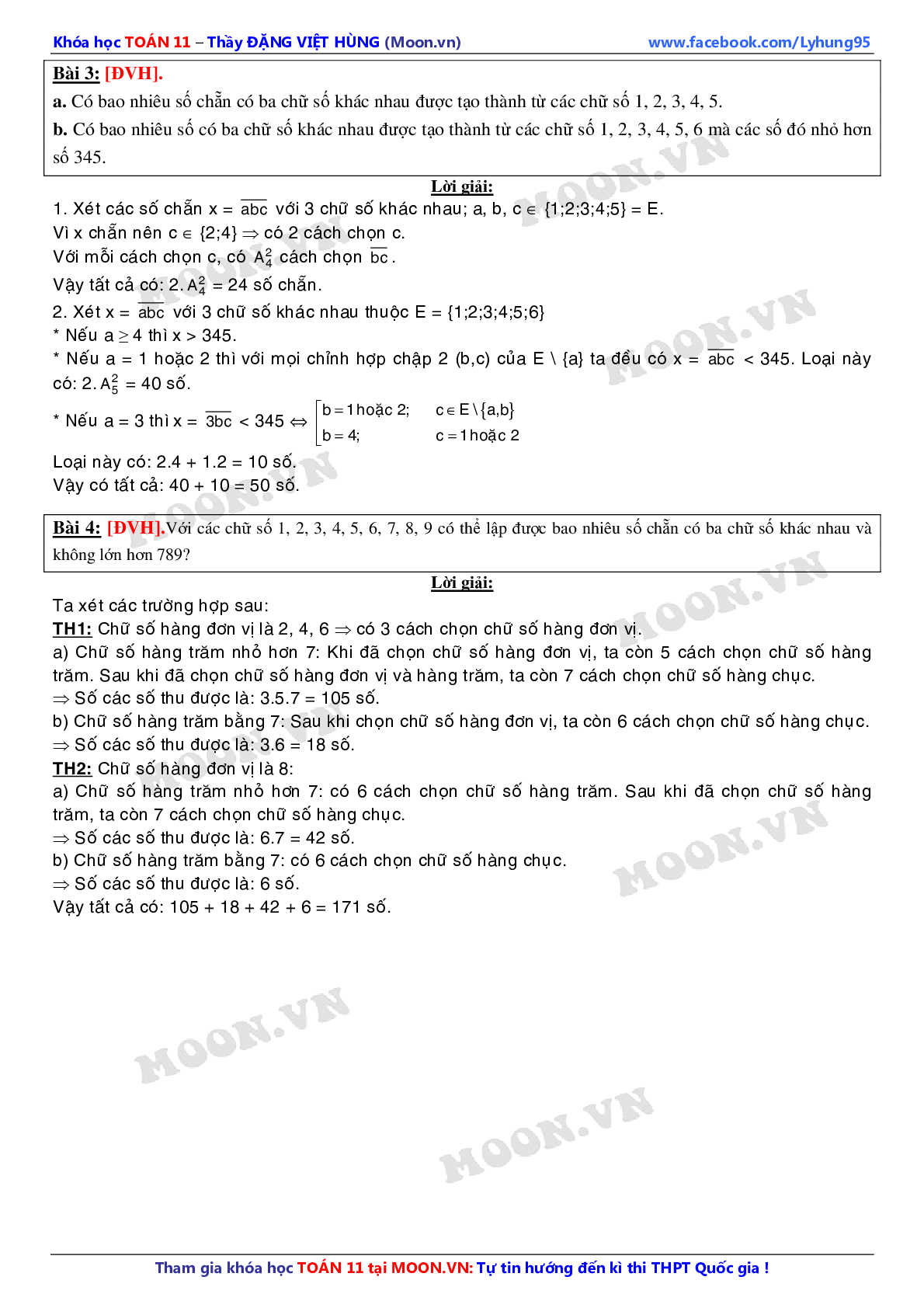 Chuyên đề Bài toán đếm môn Toán lớp 11 (trang 3)