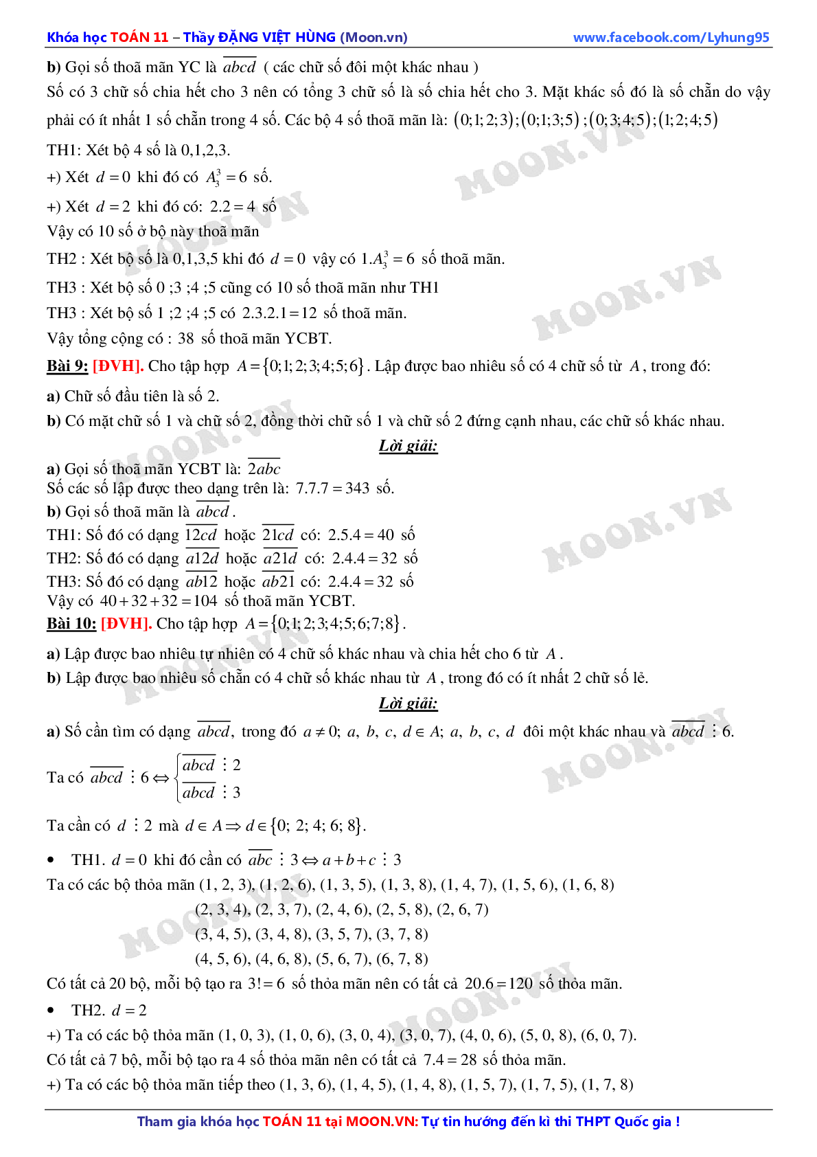 Chuyên đề Bài toán đếm môn Toán lớp 11 (trang 5)