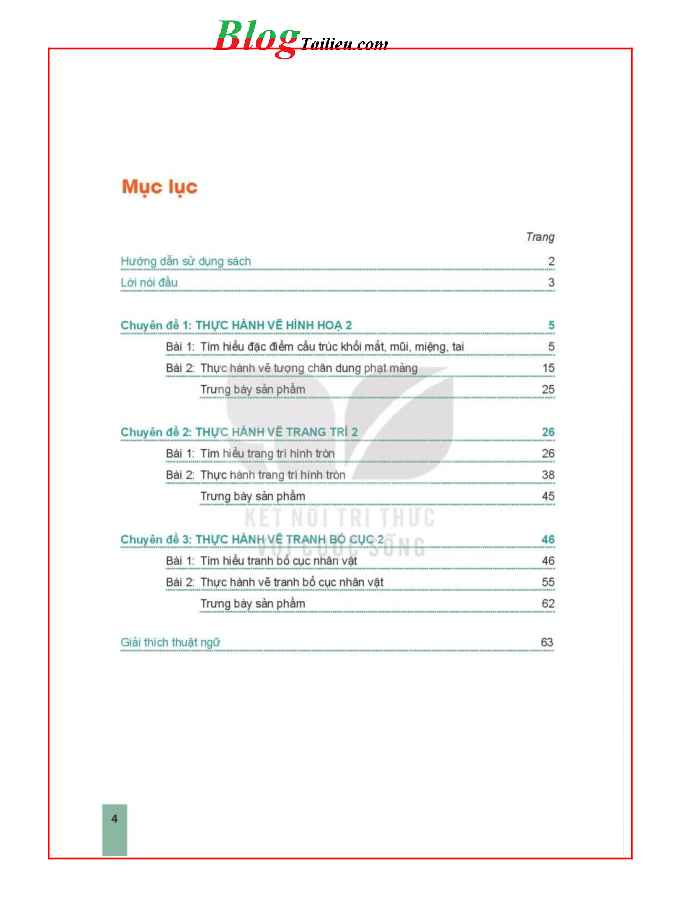 Mĩ thuật lớp 11 Chuyên đề học tập mĩ thuật Kết nối tri thức pdf (trang 4)